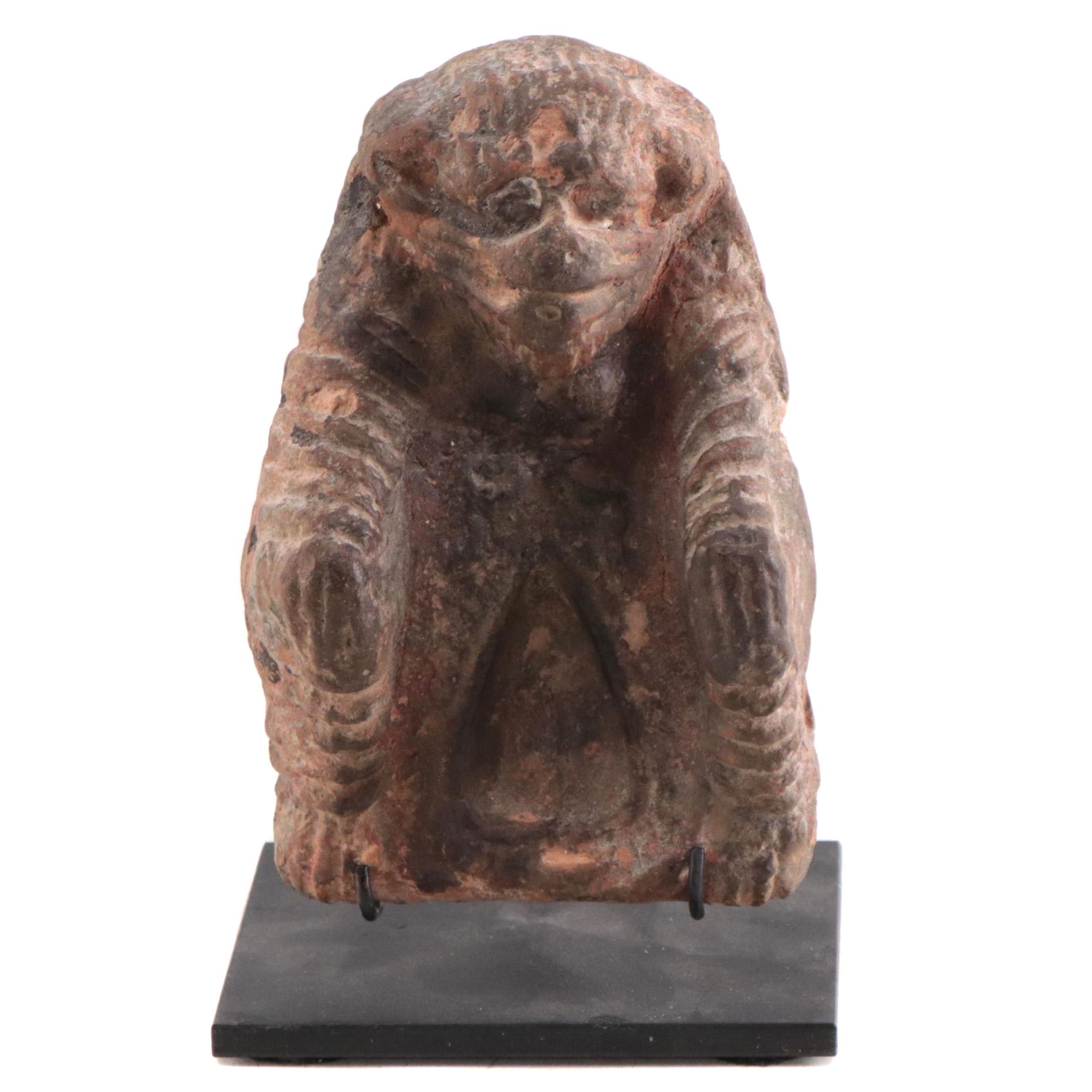 Newari Stone Oil Lamp Depicting Hanuman, Nepal, 19th Century