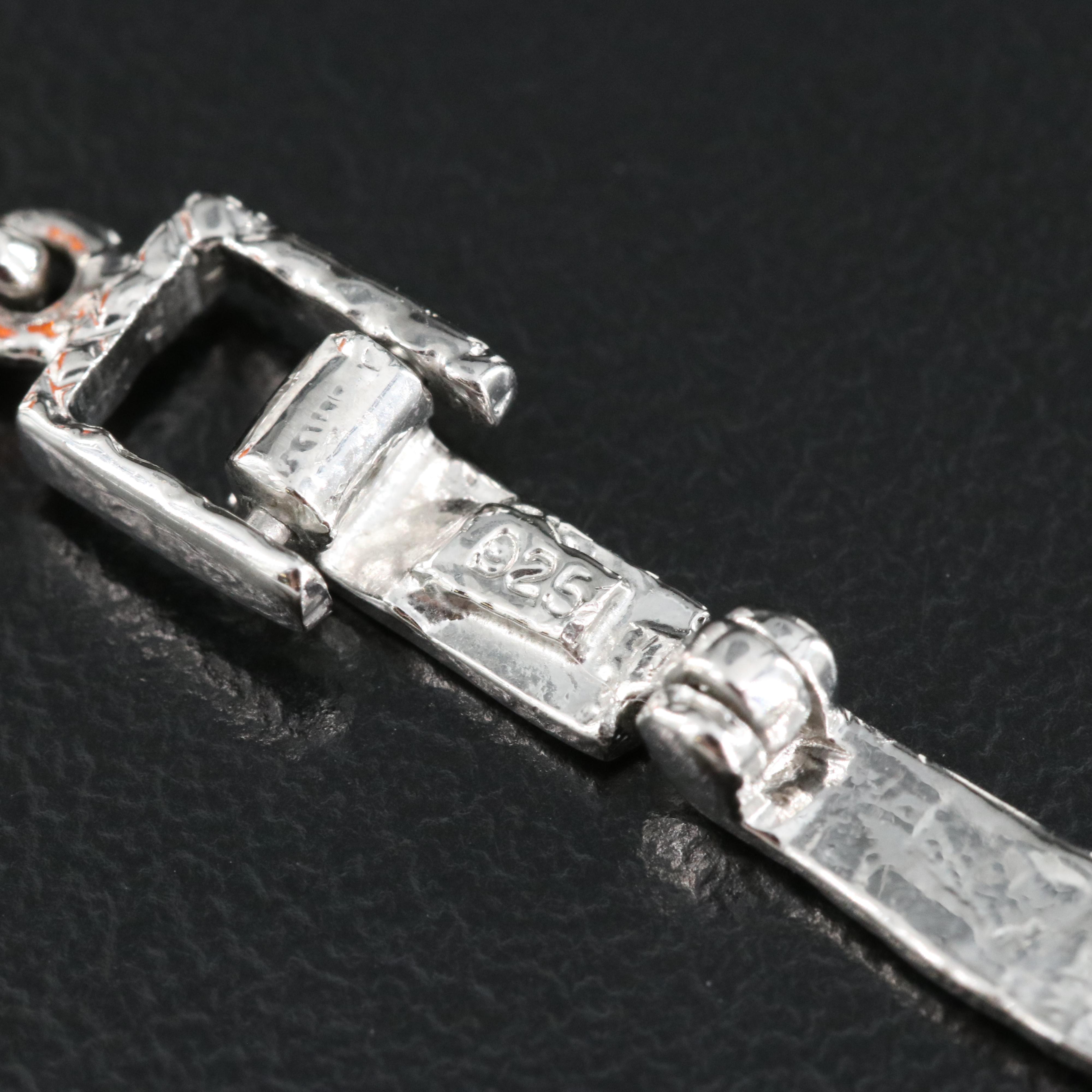 Sterling Fire Opal and Tanzanite Bracelet