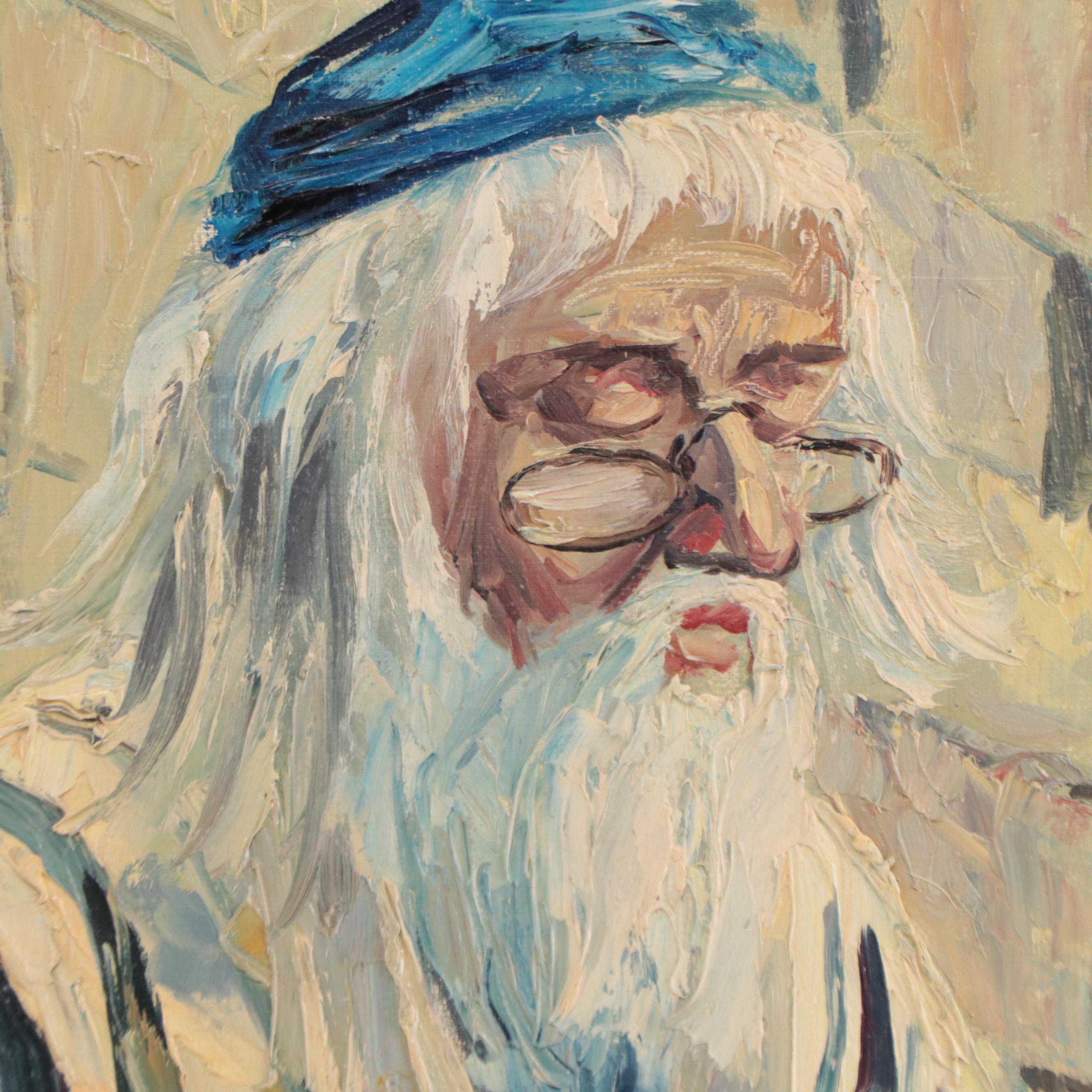 Jordaens Oil Painting of Rabbi at The Western Wall