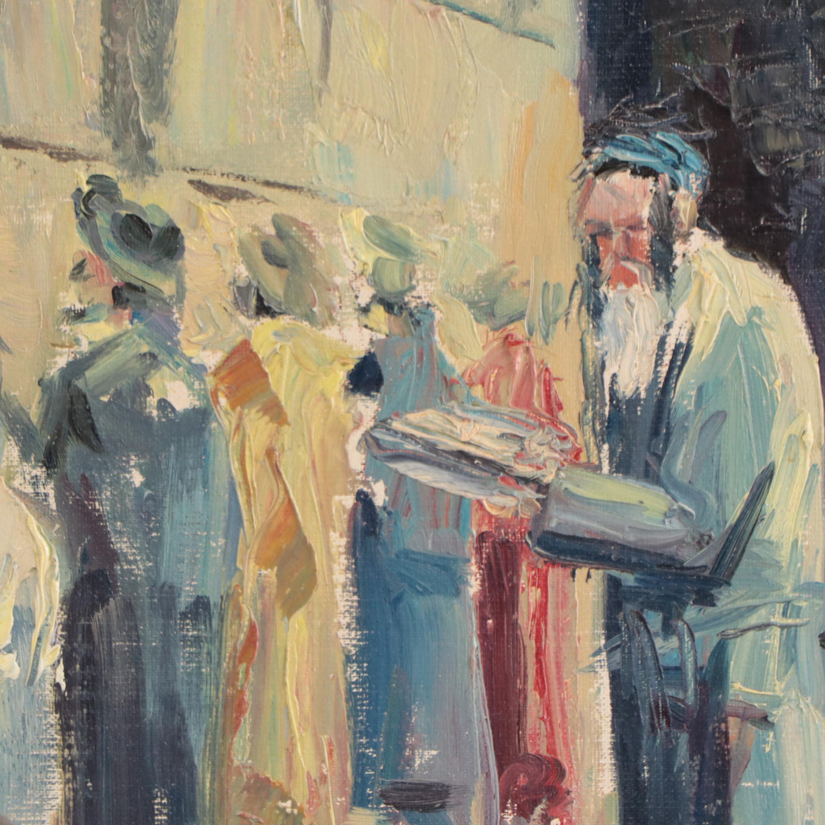 Jordaens Oil Painting of Rabbi at The Western Wall