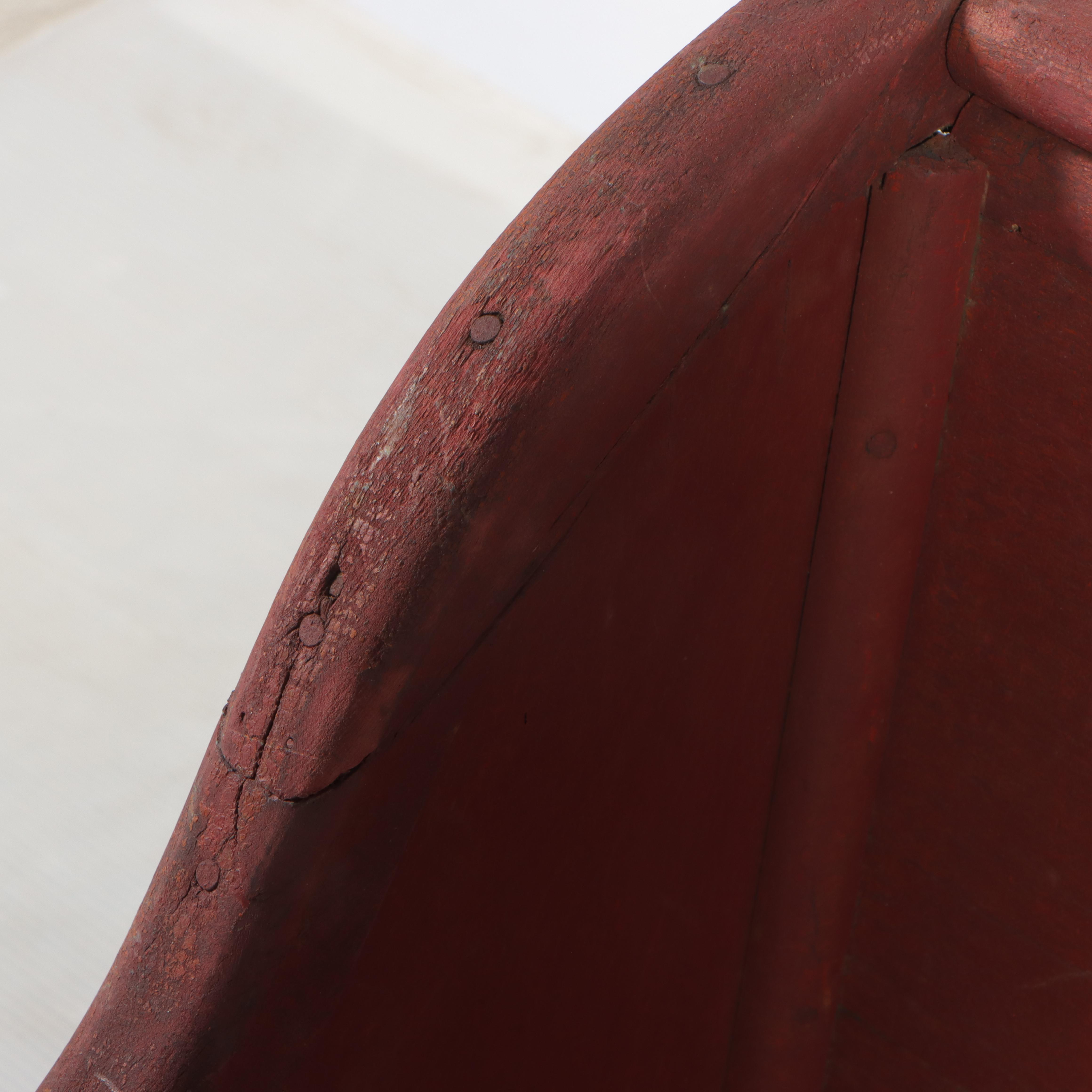 Victorian Red-Painted Child's Settle Bench