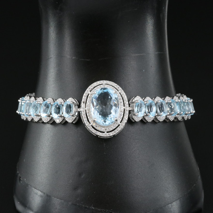 Sterling Topaz and Cubic Zirconia