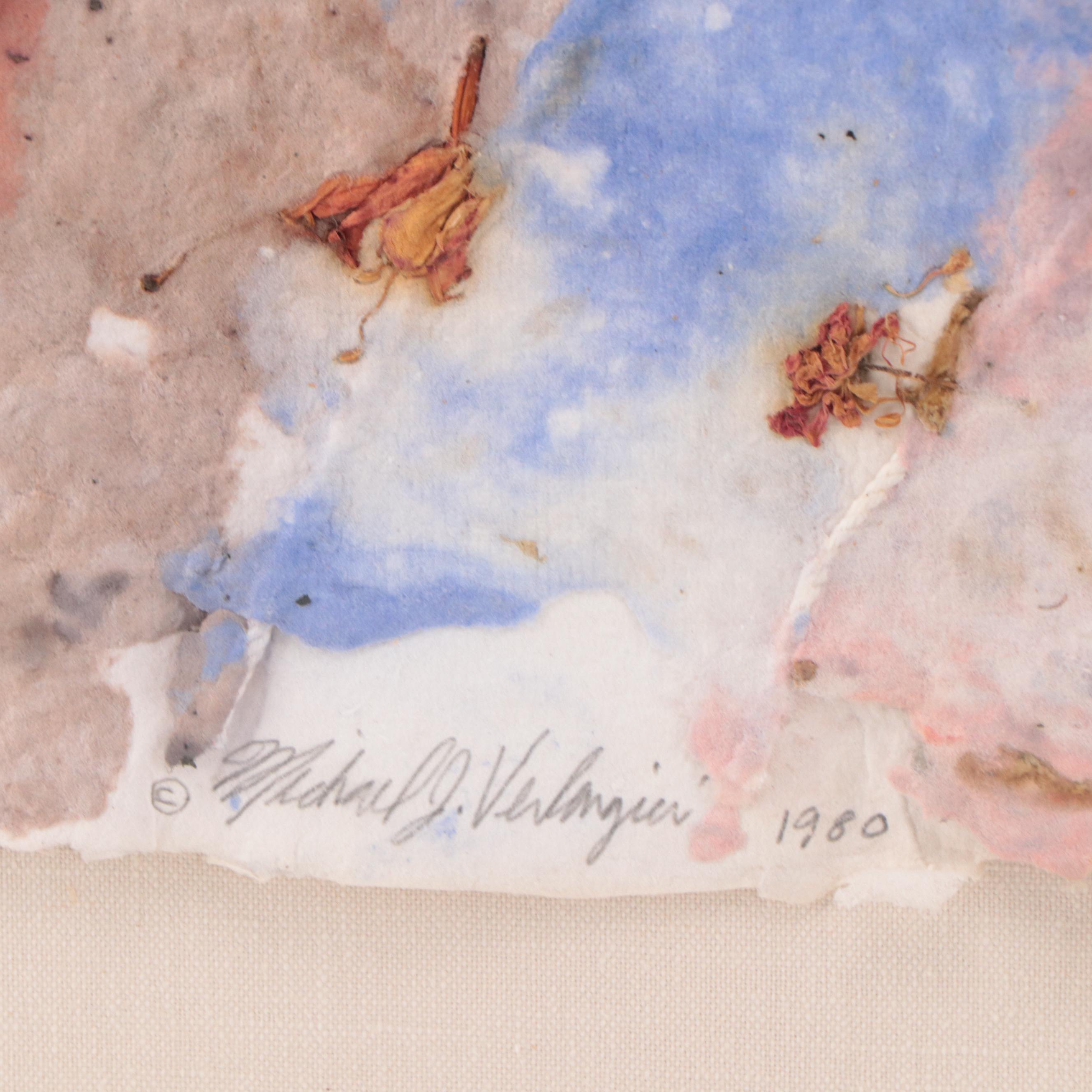 Michael Verlangieri Abstract Mixed Media Composition "Stripes," 1980