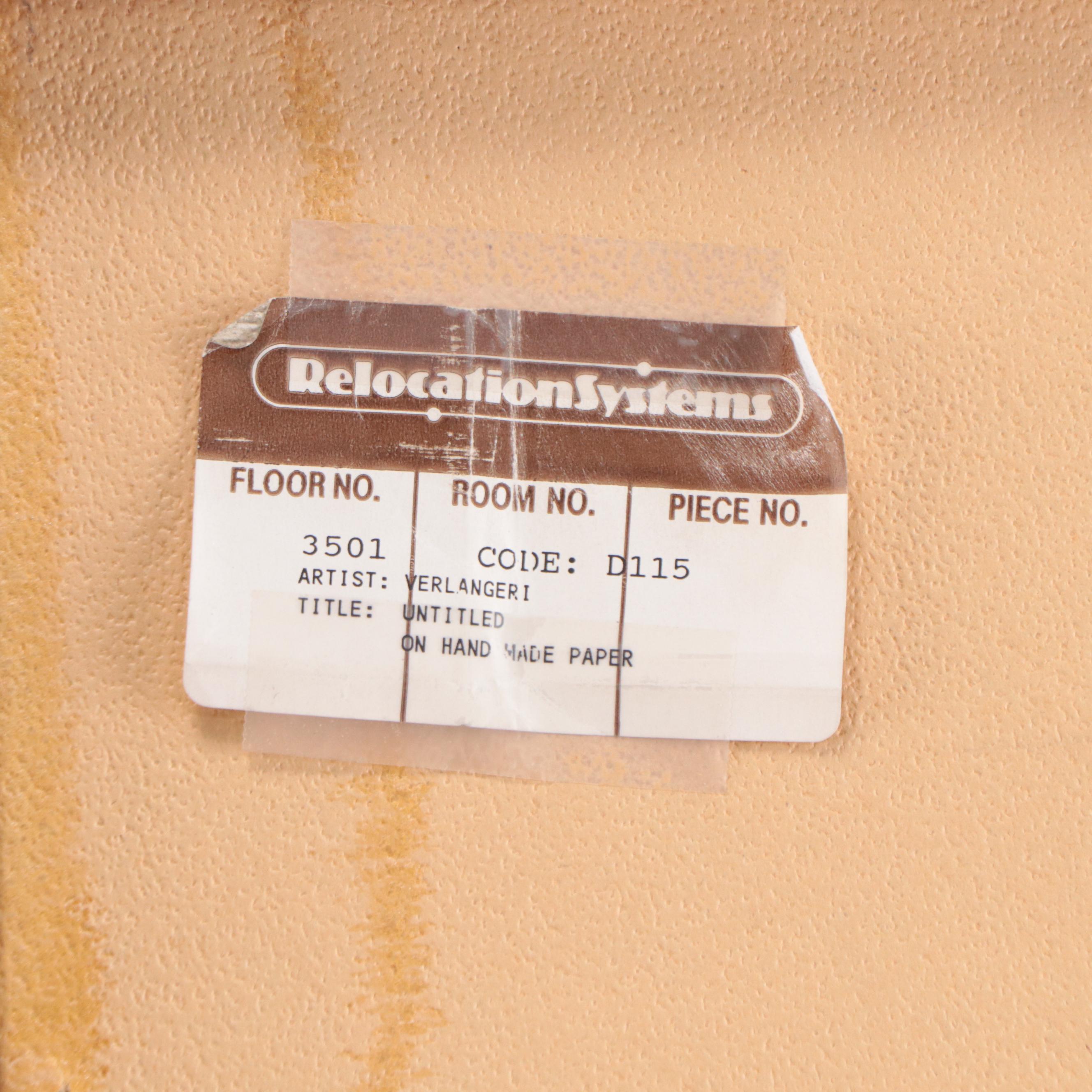 Michael Verlangieri Abstract Mixed Media Composition "Stripes," 1980