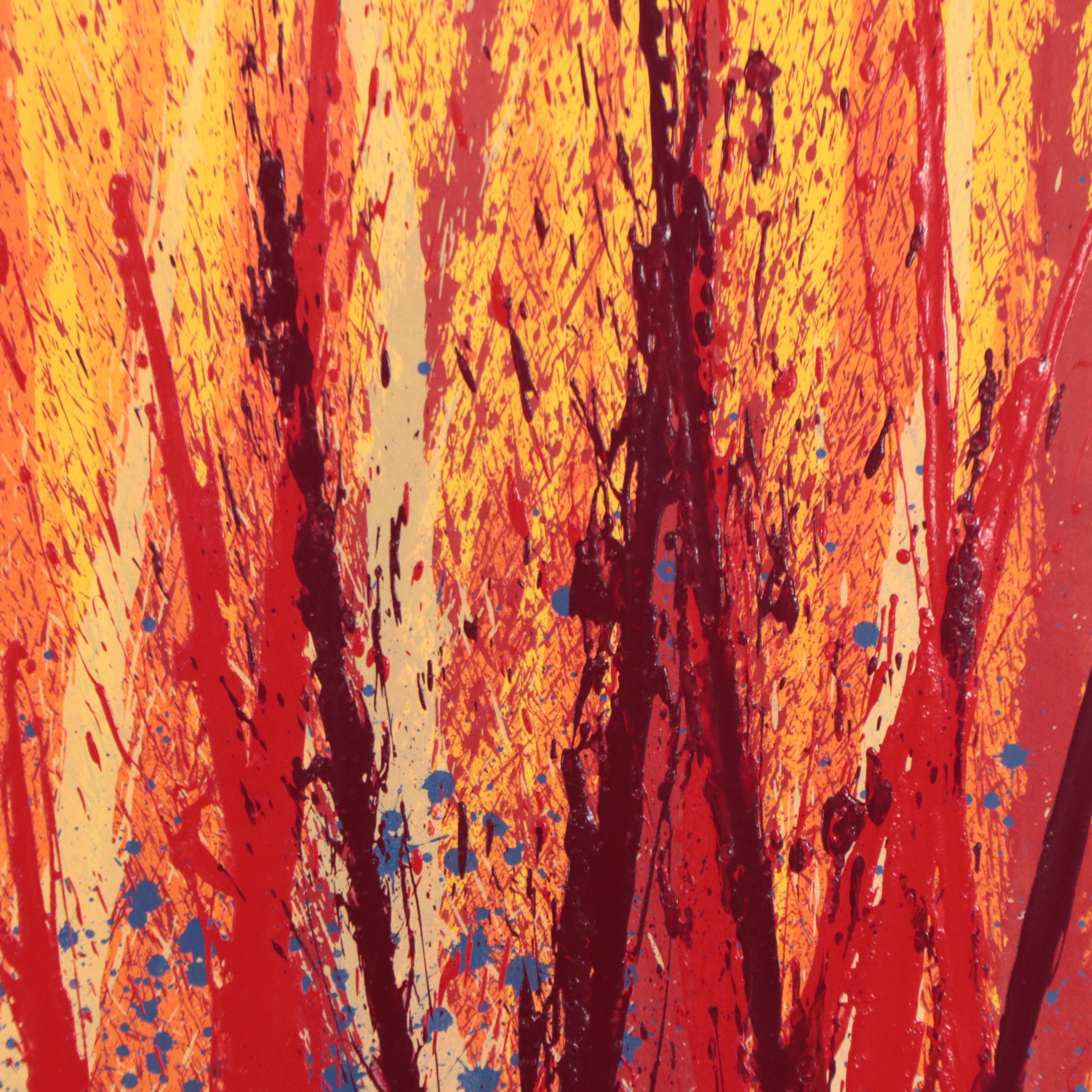 Dale Chihuly Hand-Embellished Lithograph "Yellow Spears"