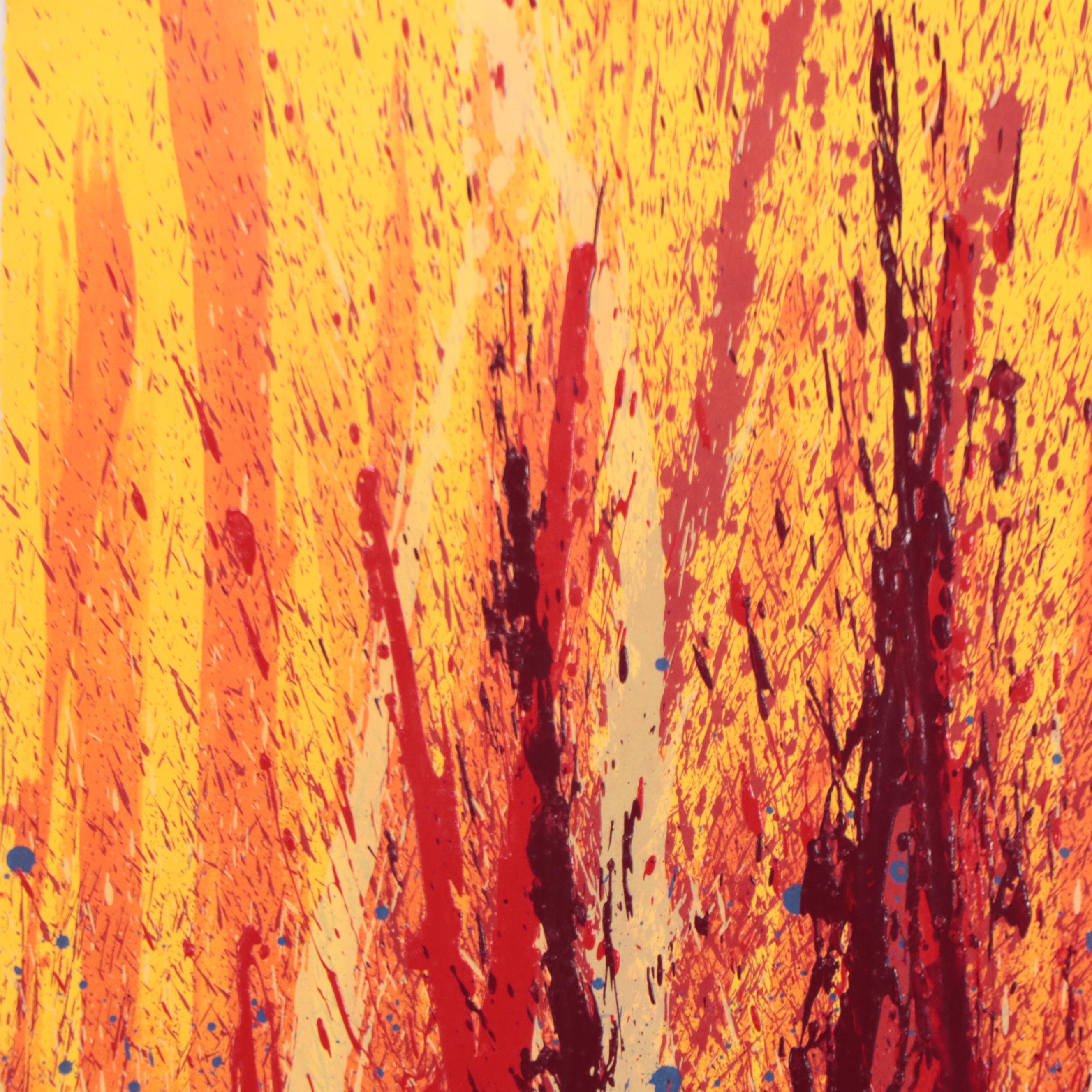 Dale Chihuly Hand-Embellished Lithograph "Yellow Spears"