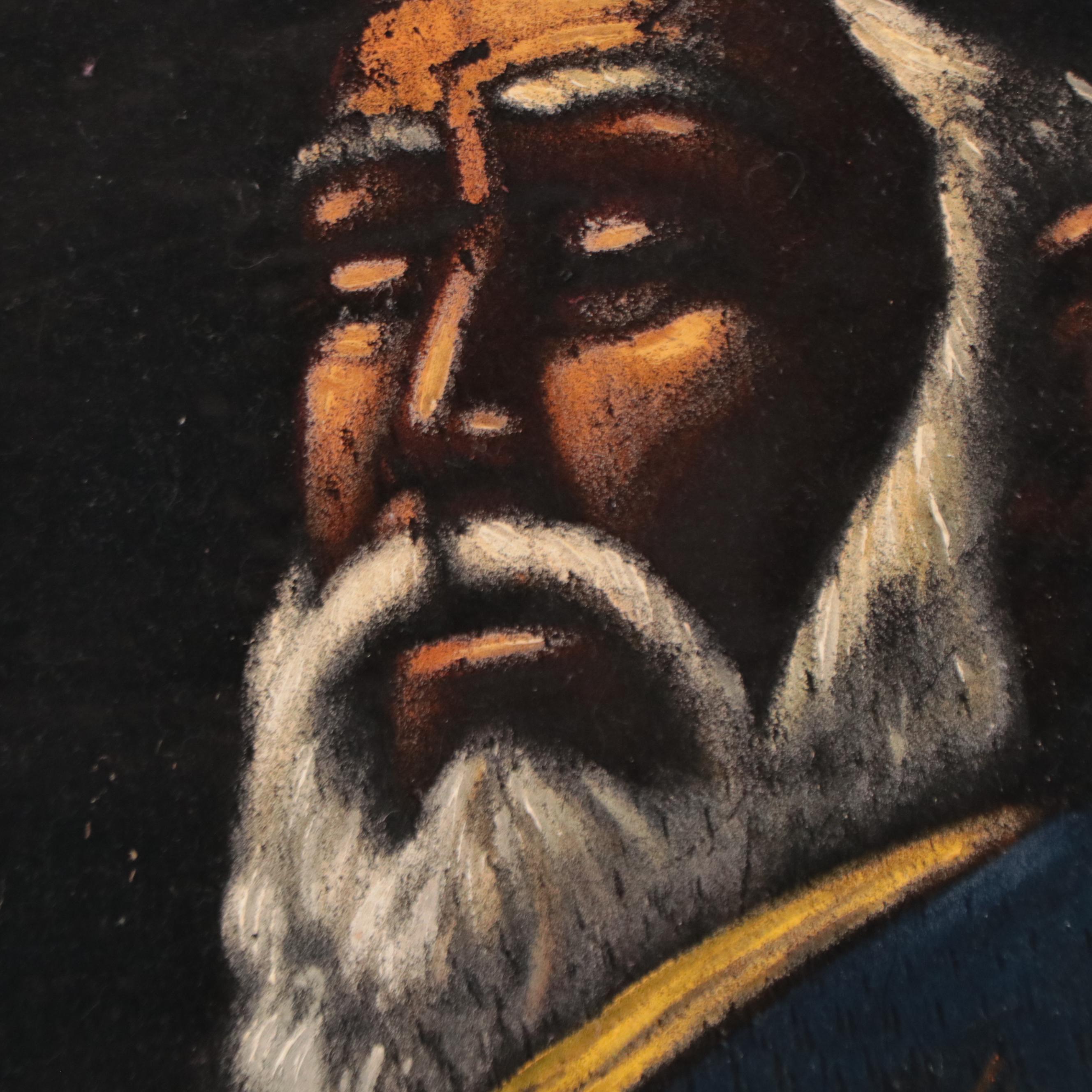 Acrylic Painting of Rabbi With Scripture and Cup