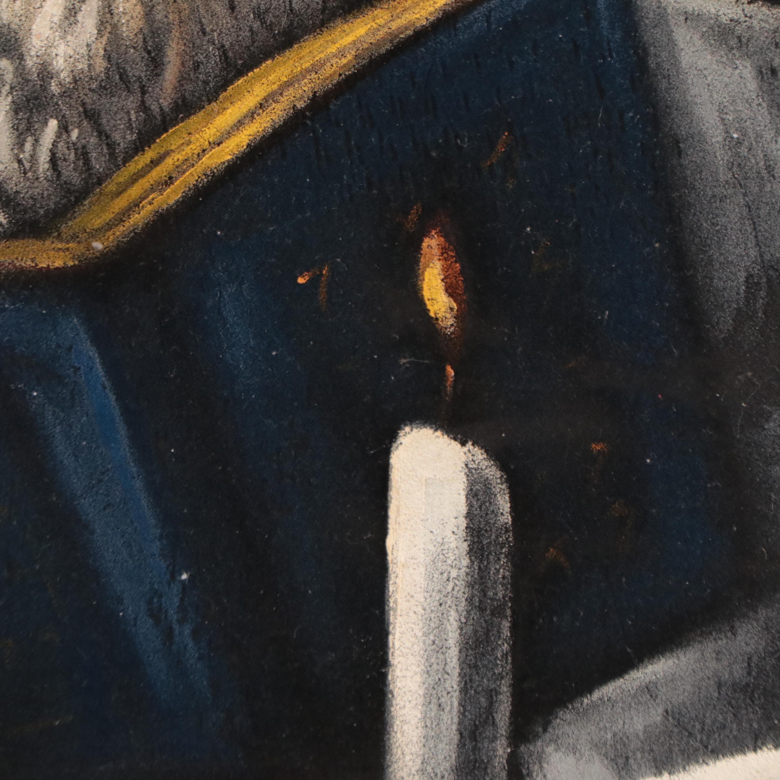 Acrylic Painting of Rabbi With Scripture and Cup