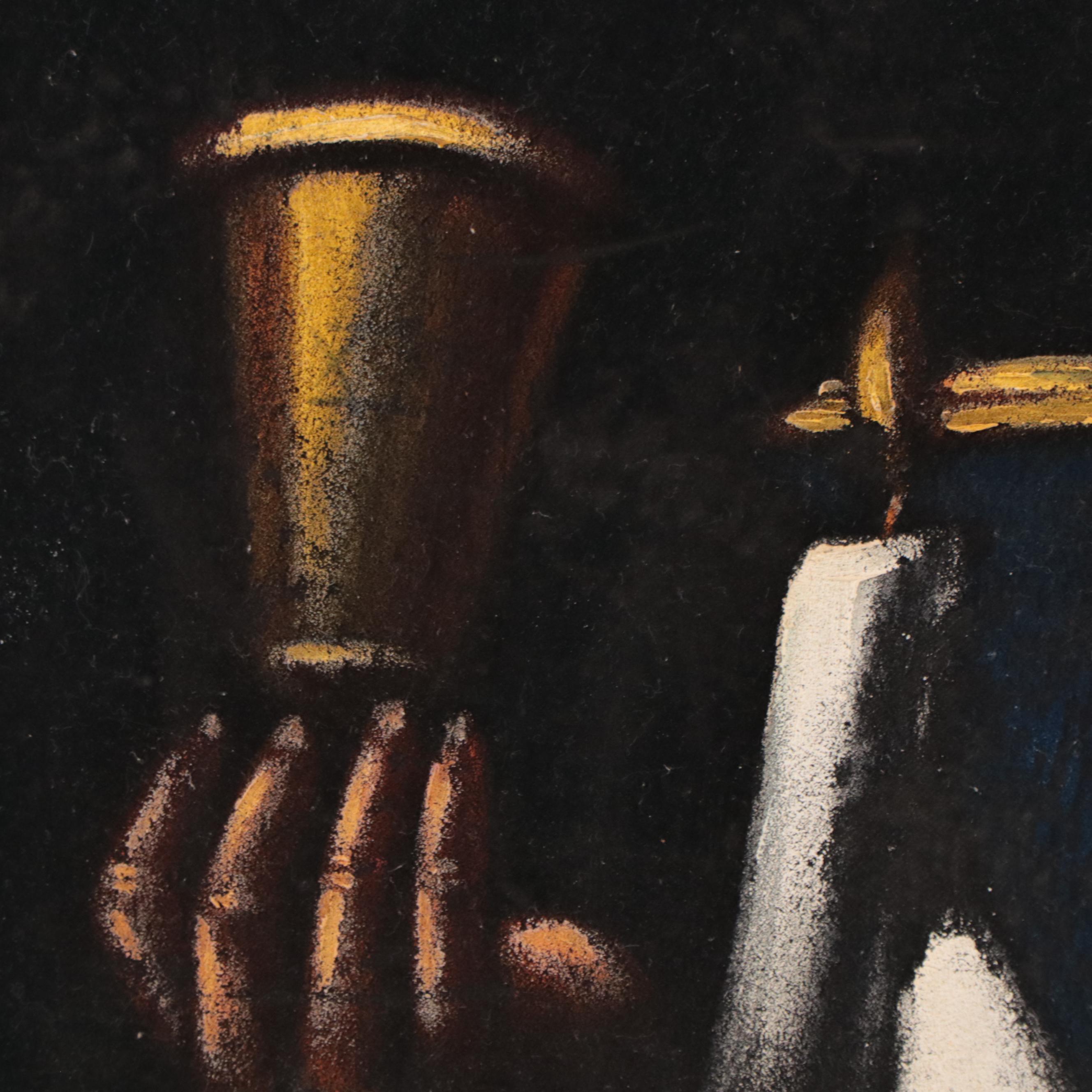 Acrylic Painting of Rabbi With Scripture and Cup