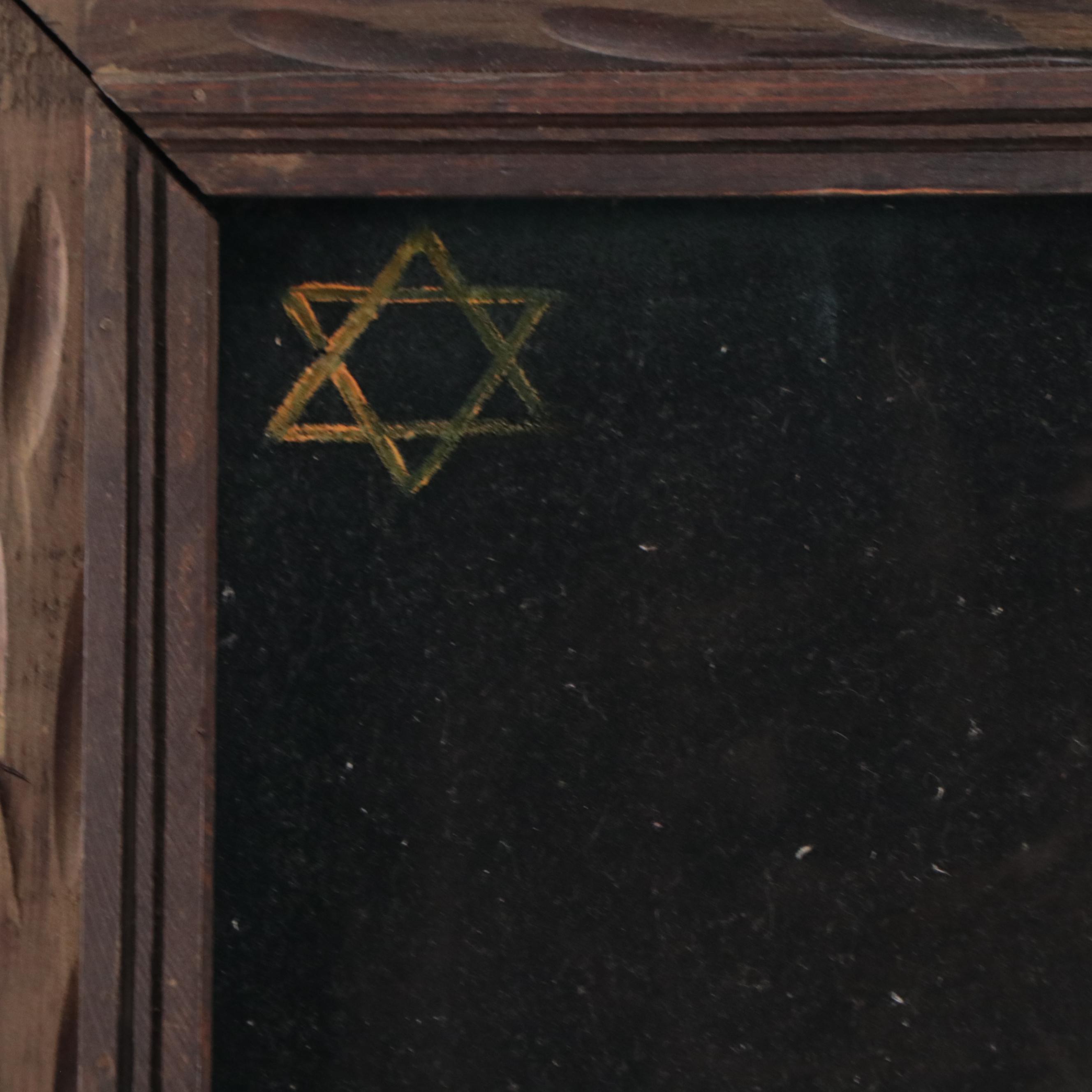 Acrylic Painting of Rabbi With Scripture and Cup