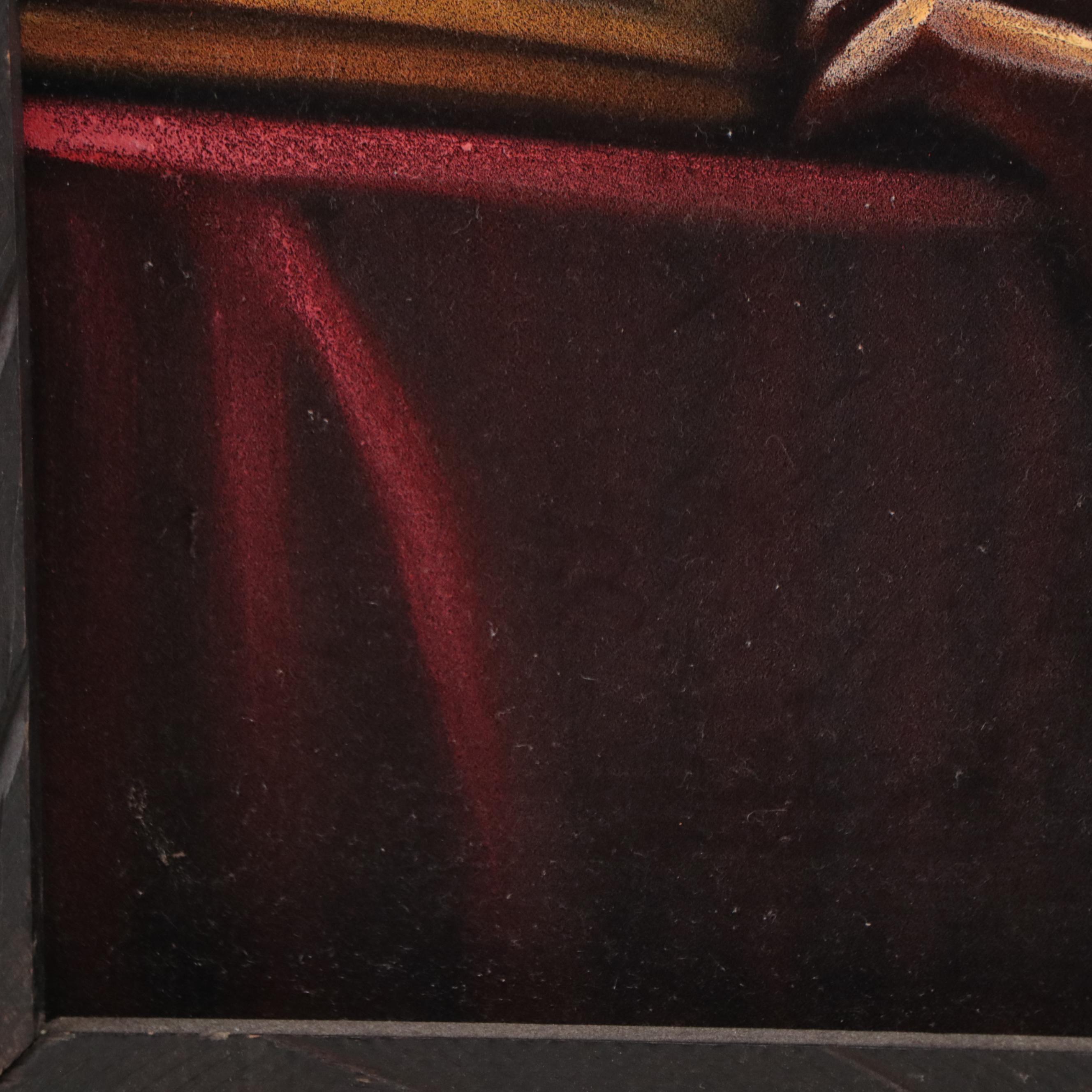 Acrylic Painting of Rabbi Scholar Reading Scripture