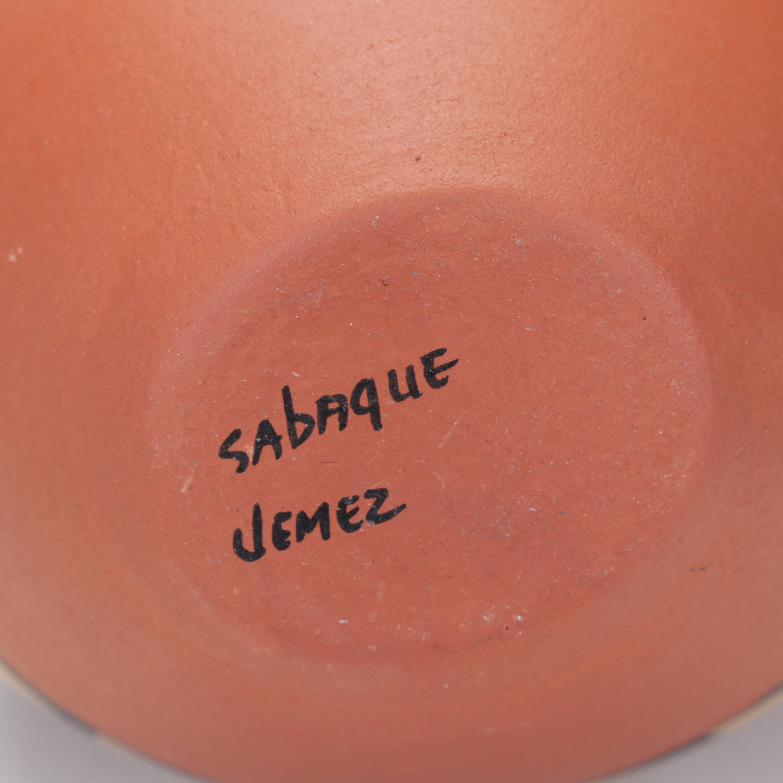 Artist Signed Acoma and Jemez Pueblo Polychrome Pottery Vases