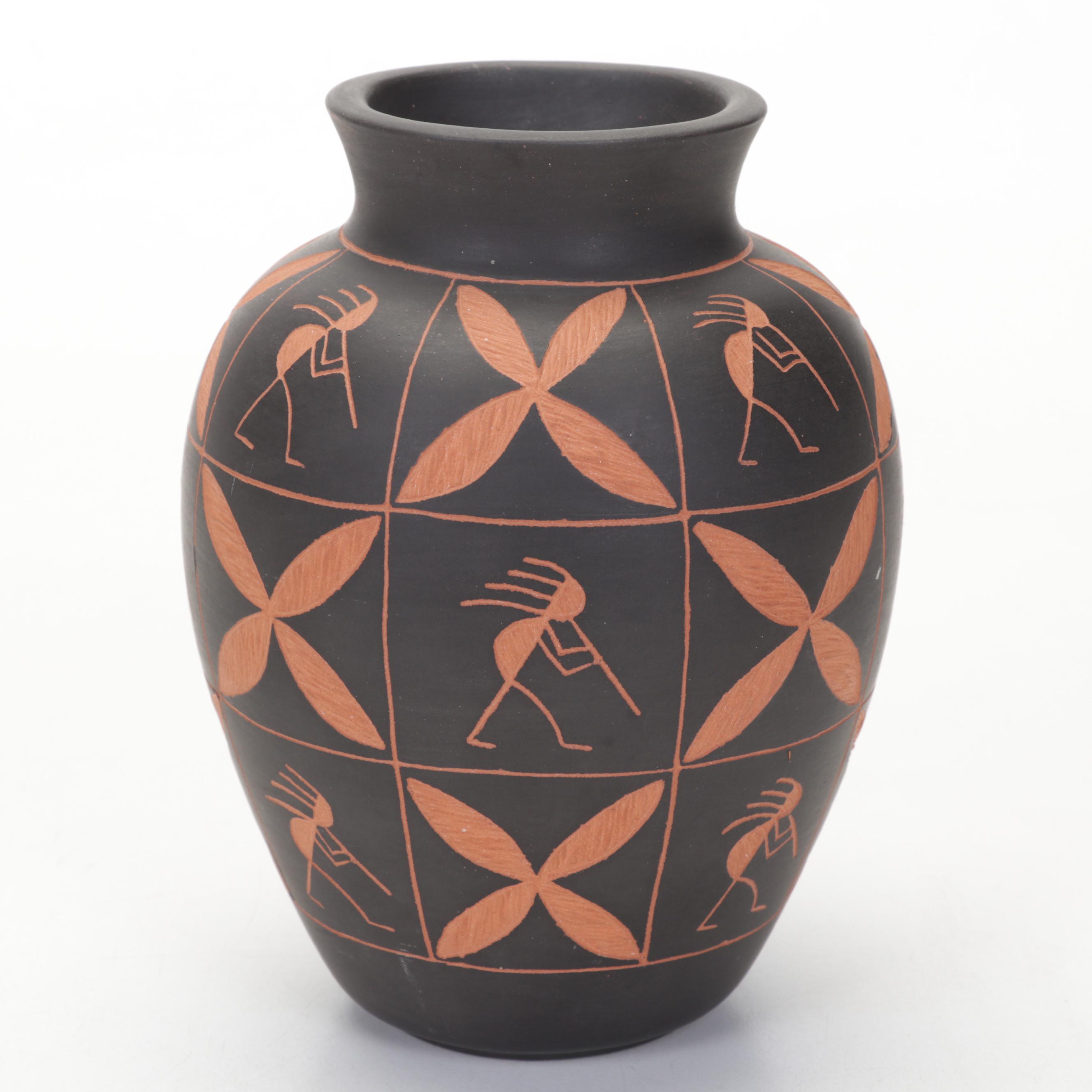 Artist Signed Acoma and Jemez Pueblo Polychrome Pottery Vases