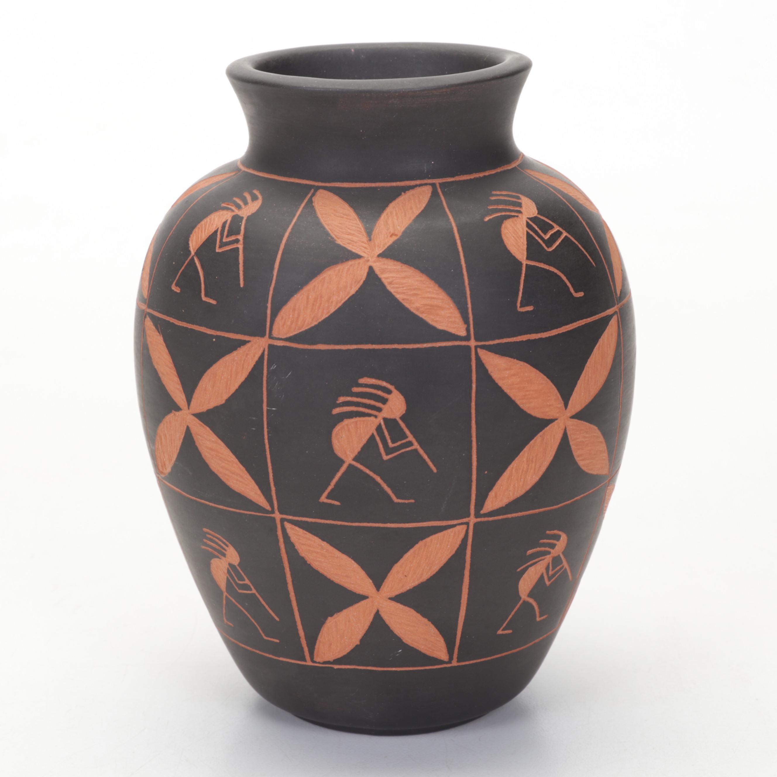 Artist Signed Acoma and Jemez Pueblo Polychrome Pottery Vases