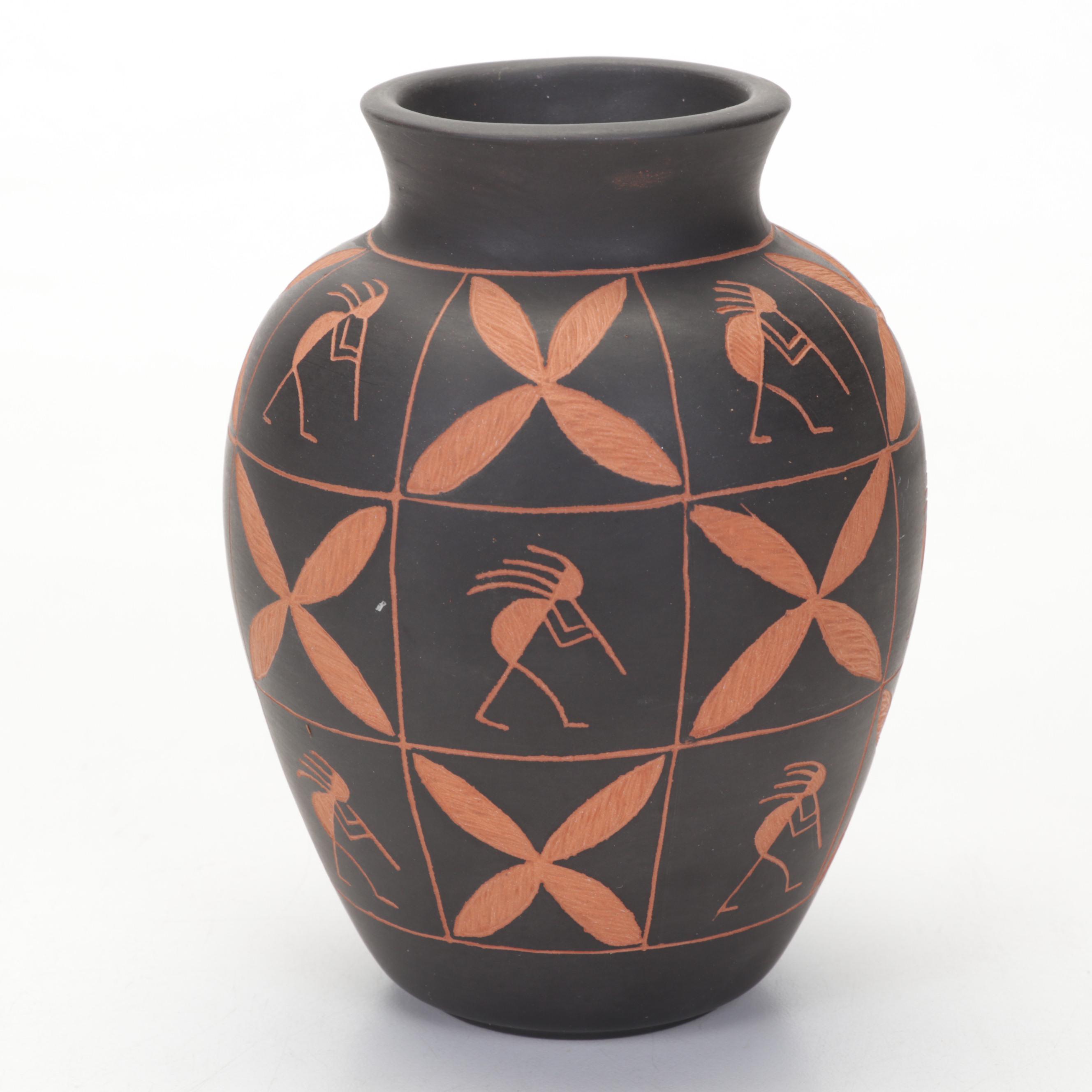 Artist Signed Acoma and Jemez Pueblo Polychrome Pottery Vases