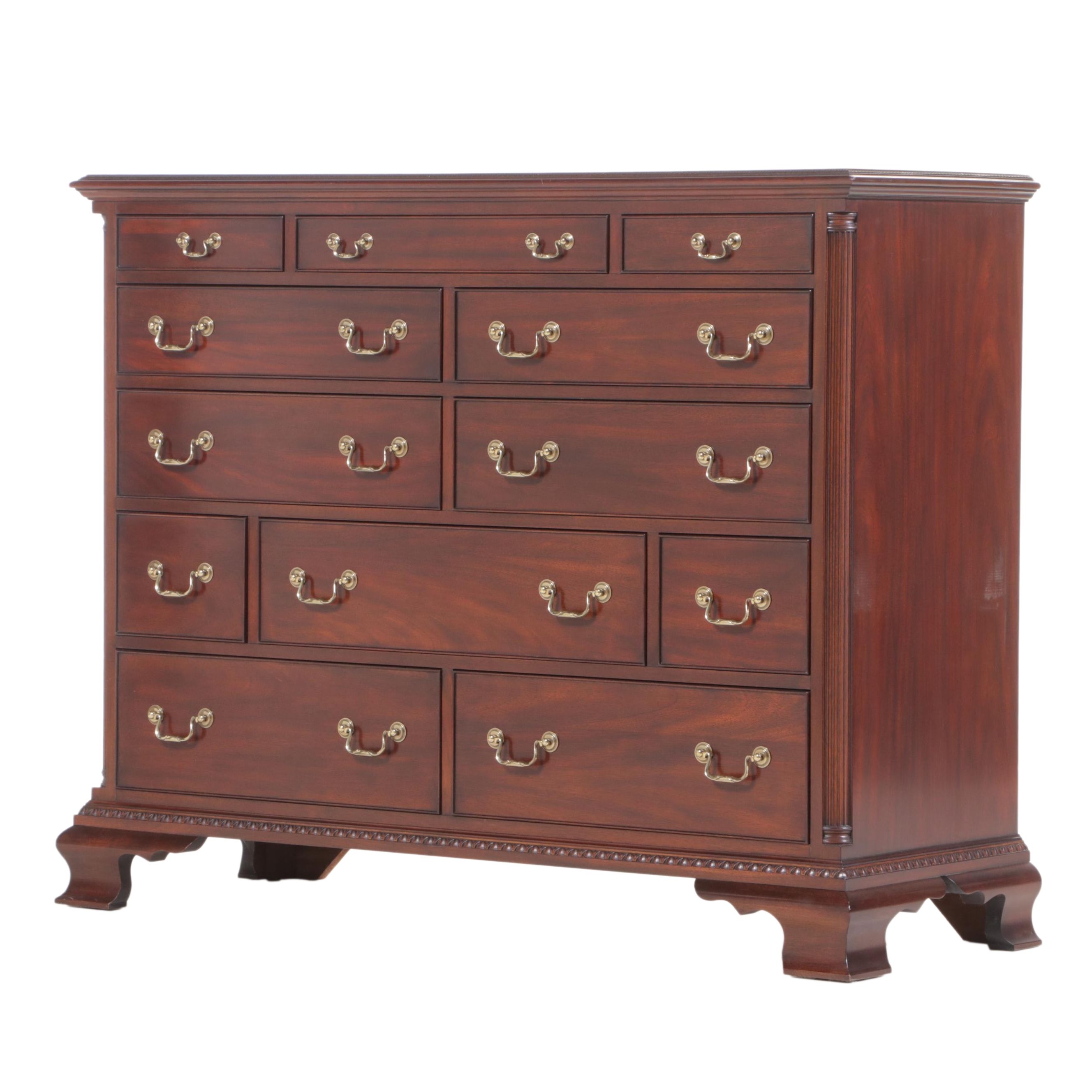 Henkel-Harris Chippendale Style Mahogany Twelve-Drawer Chest