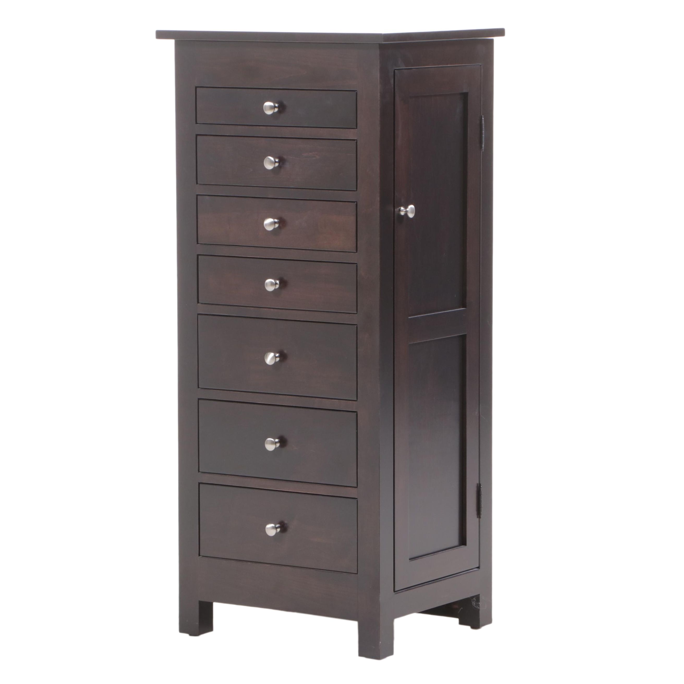 Miller Bedrooms Hardwood Jewelry Cabinet in Onyx Finish
