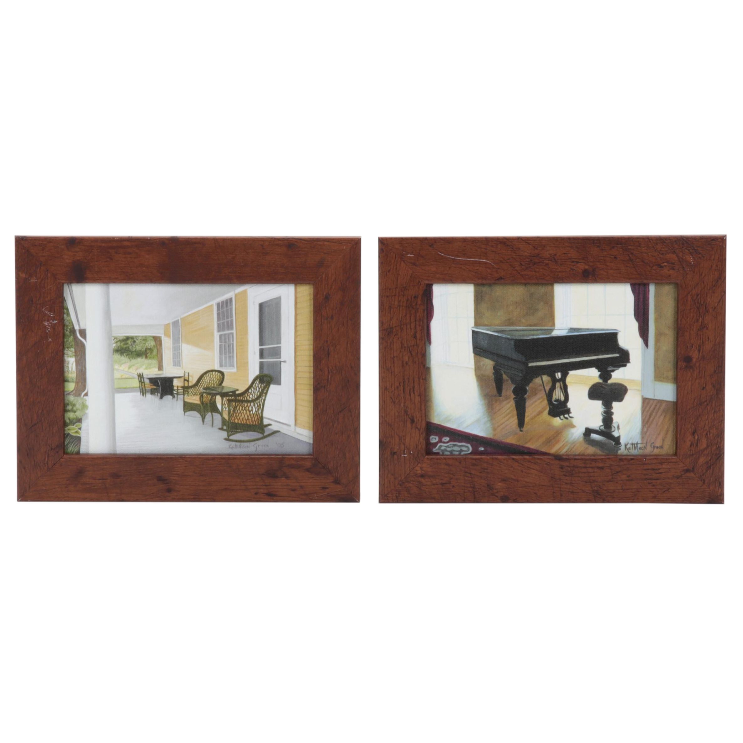 Kathleen Green Giclées "Griswold Museum" and "Piano," 21st Century
