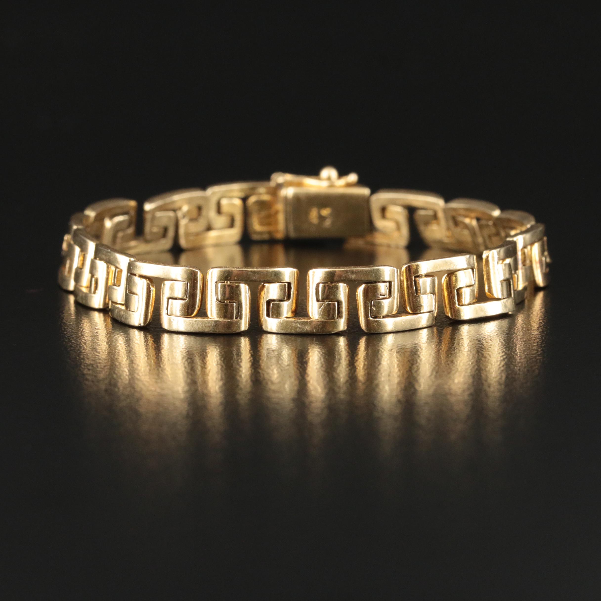 18K Greek Key Link Bracelet