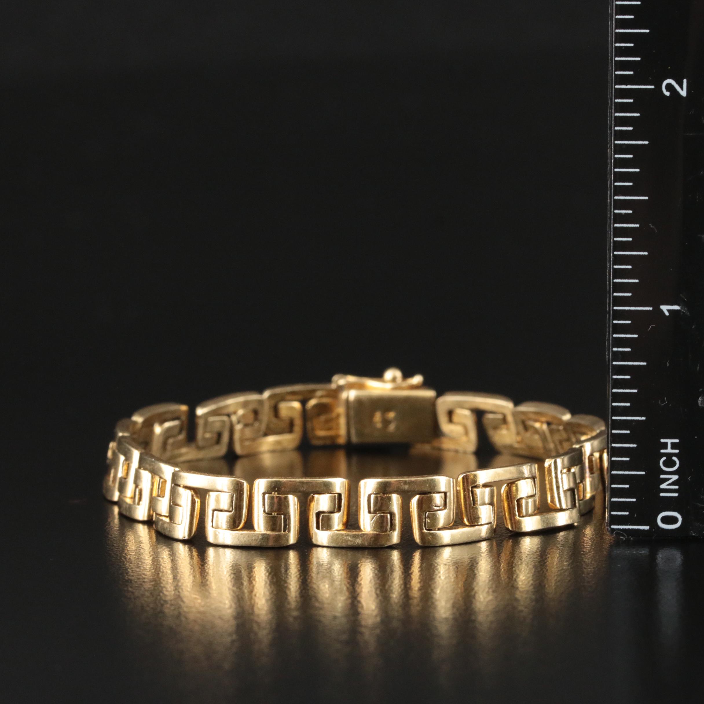 18K Greek Key Link Bracelet