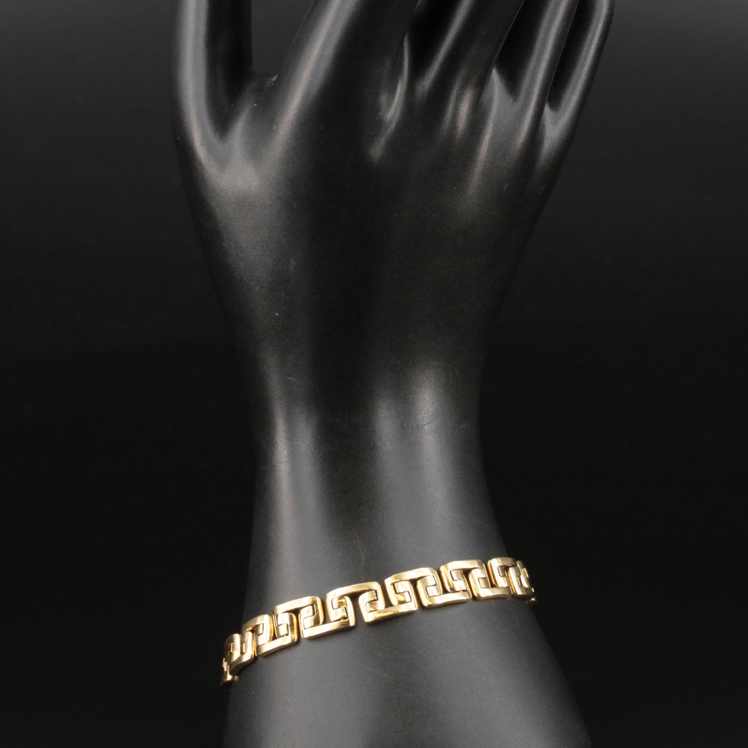 18K Greek Key Link Bracelet