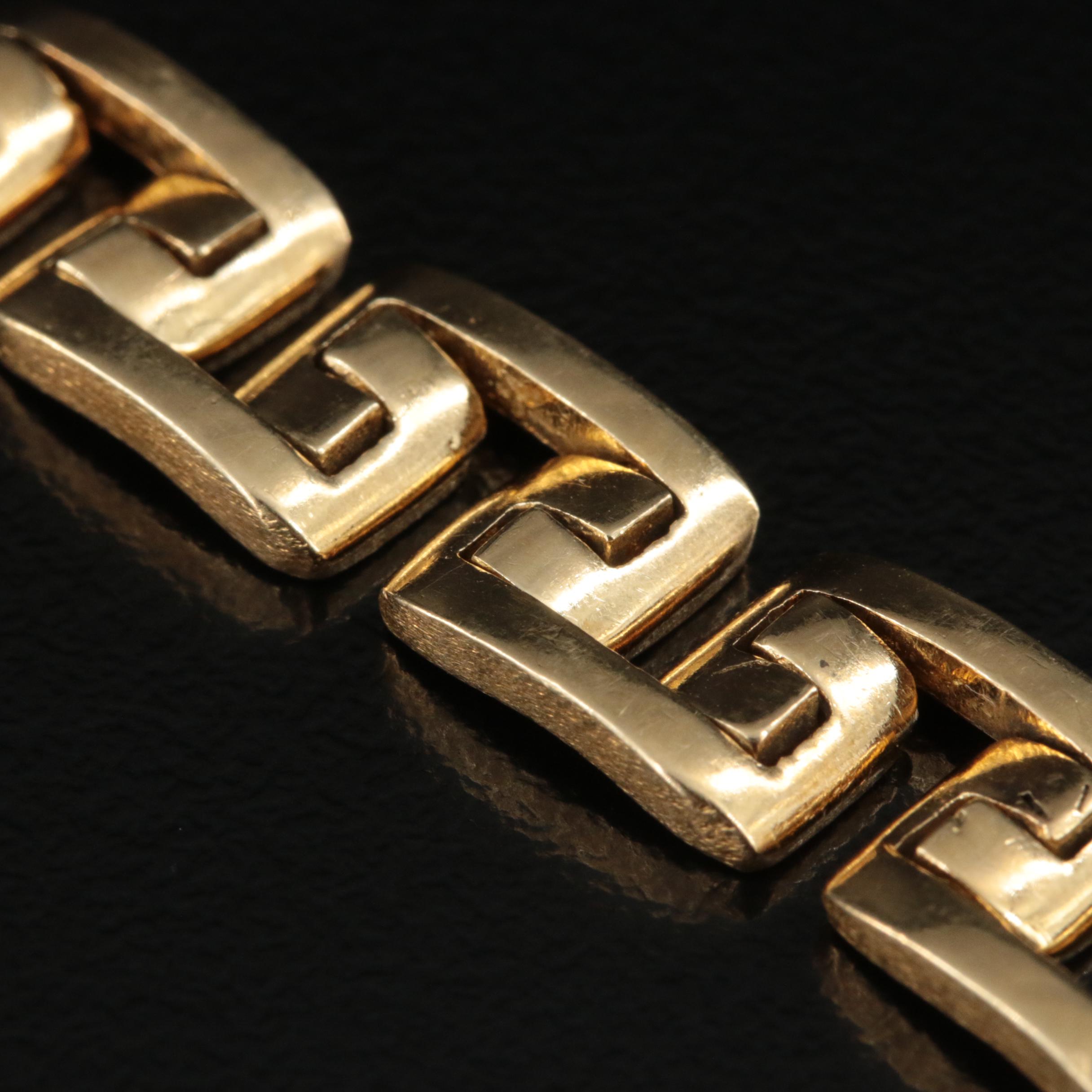 18K Greek Key Link Bracelet