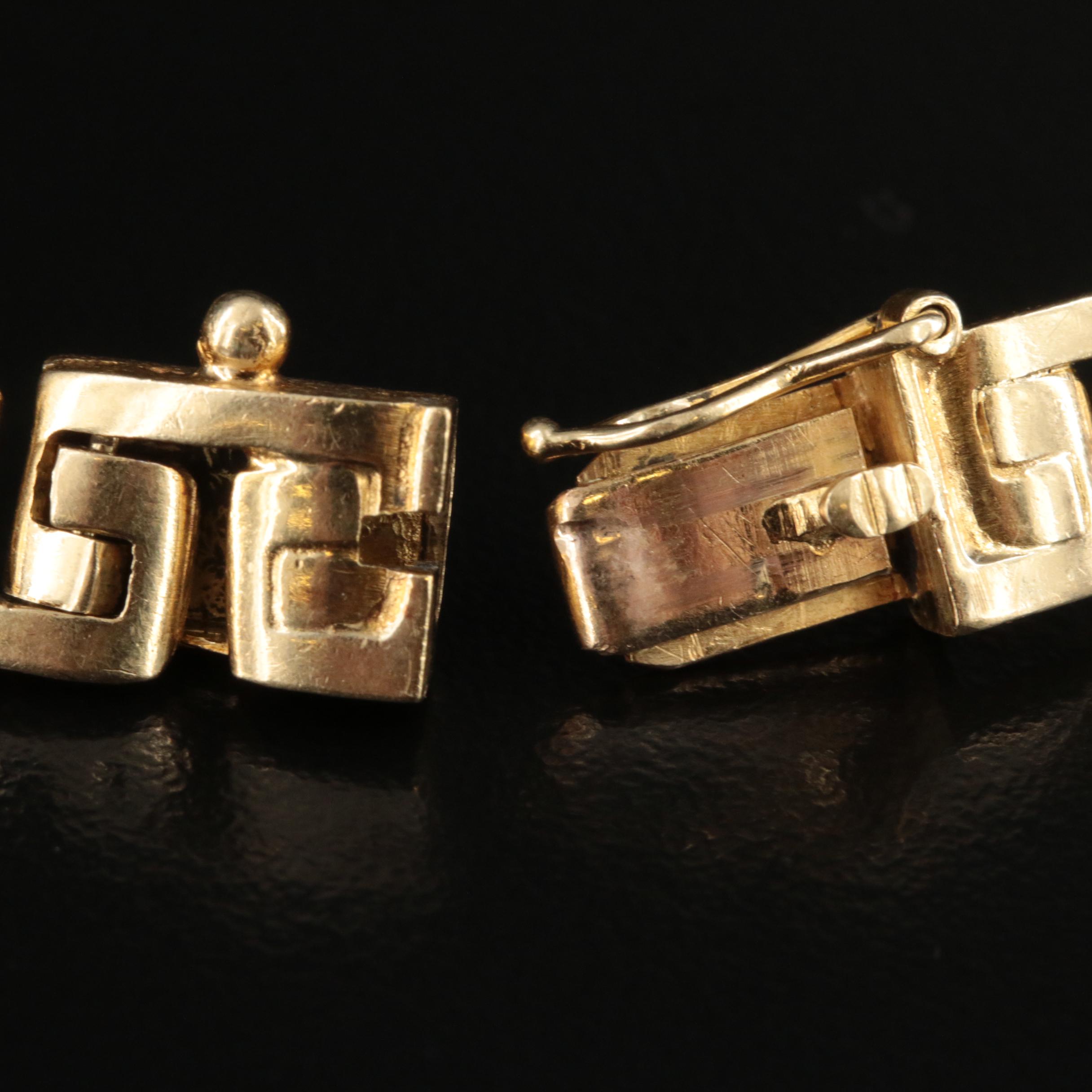 18K Greek Key Link Bracelet