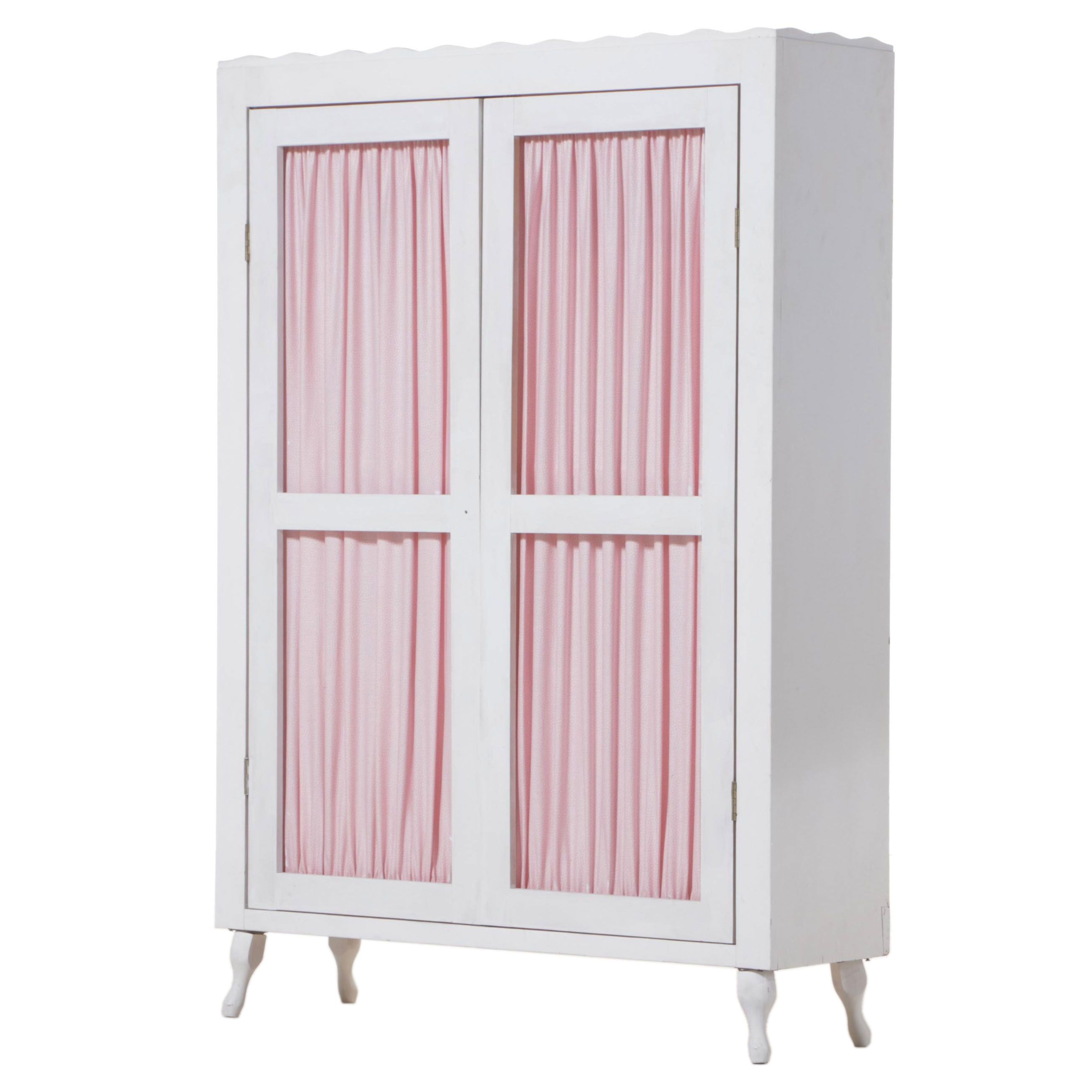 Queen Anne Style White-Painted Cabinet, 20th Century