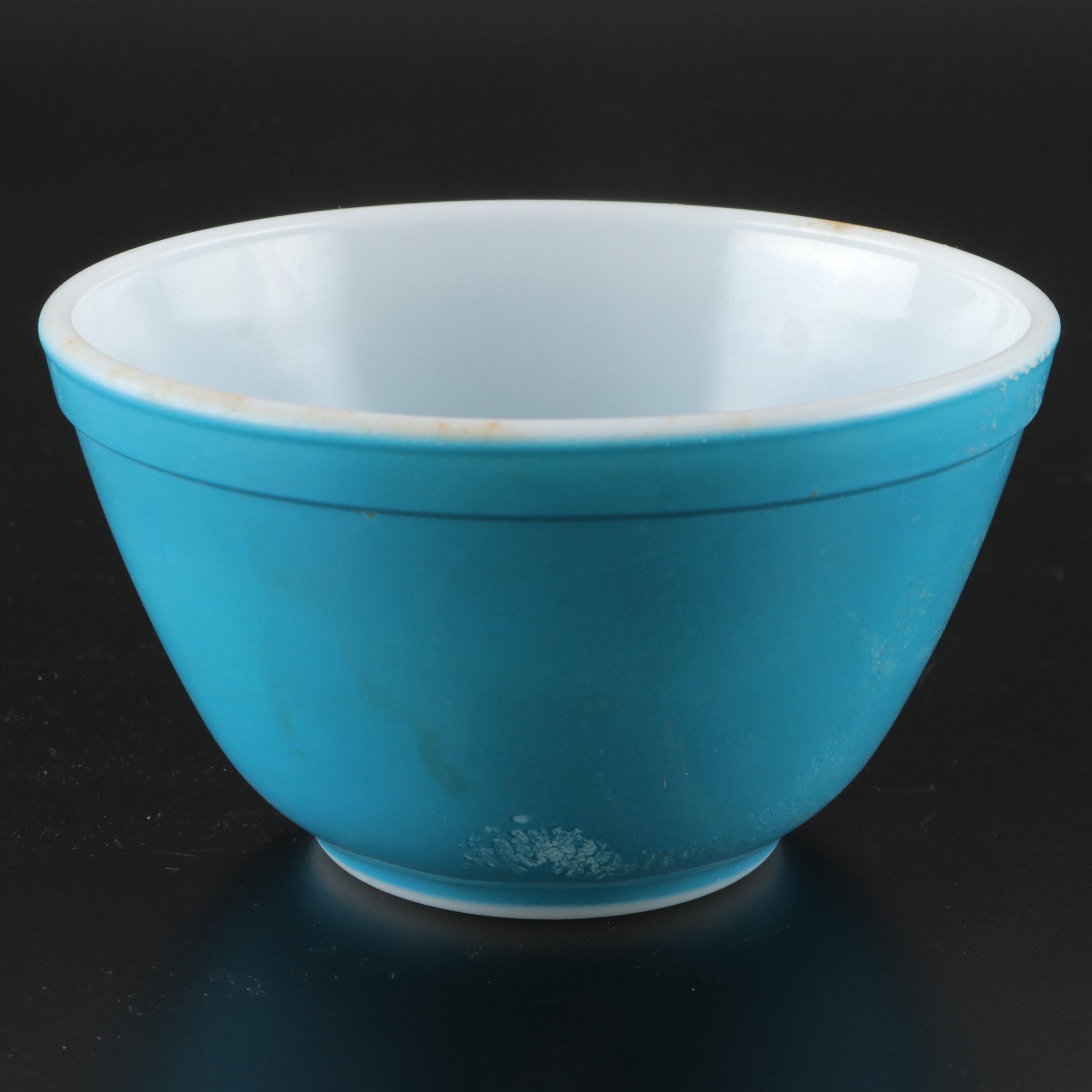 Pyrex "Primary Colors" Mixing Bowls and "Snowflake" Divided Casserole