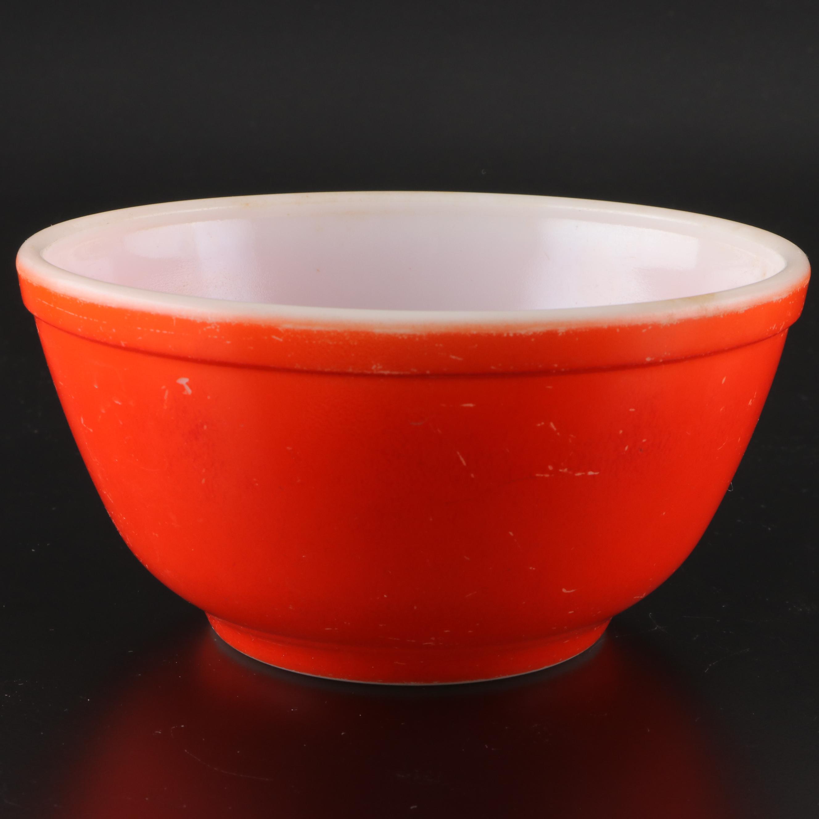 Pyrex "Primary Colors" Mixing Bowls and "Snowflake" Divided Casserole