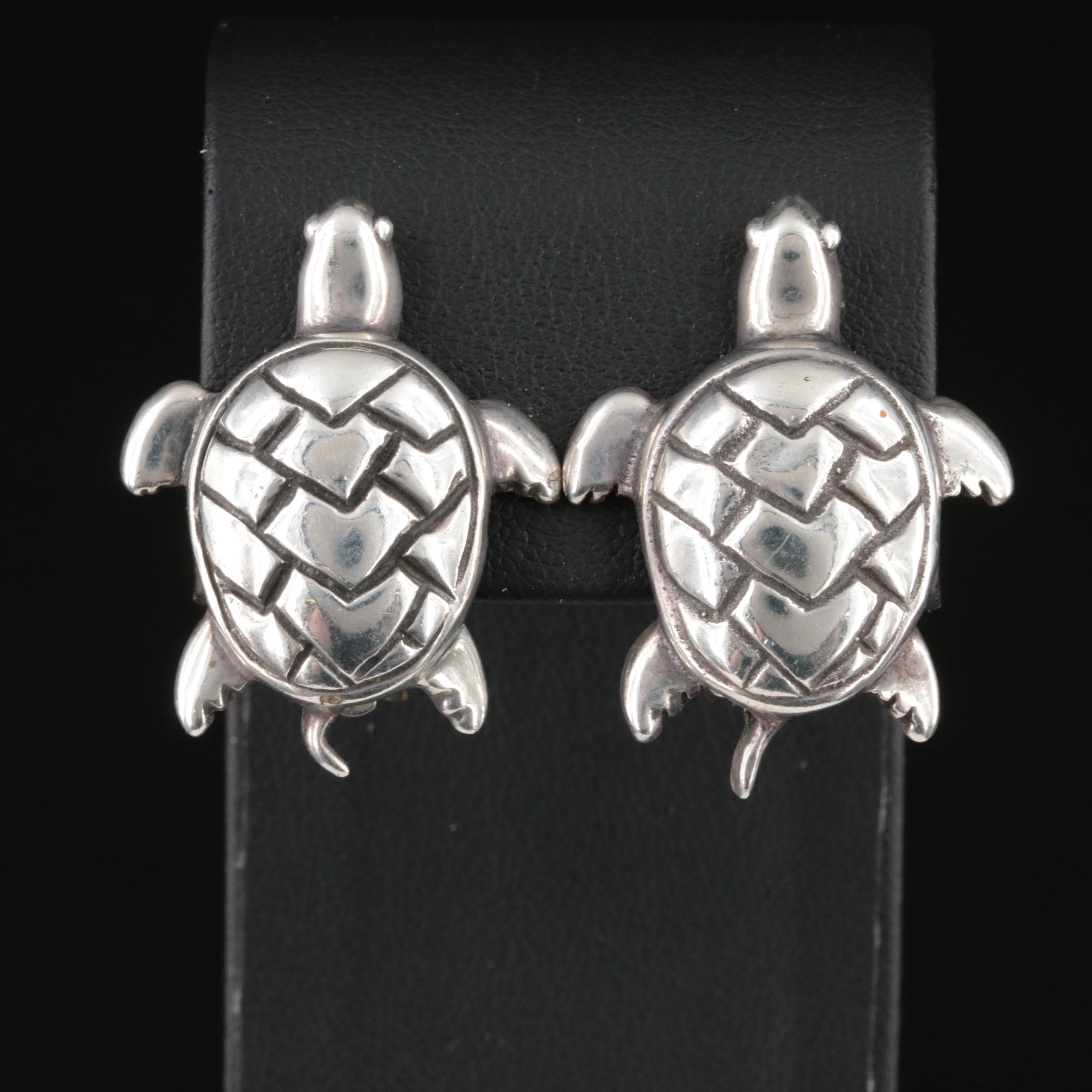 Emilia Castillo 950 Silver Turtle Earrings