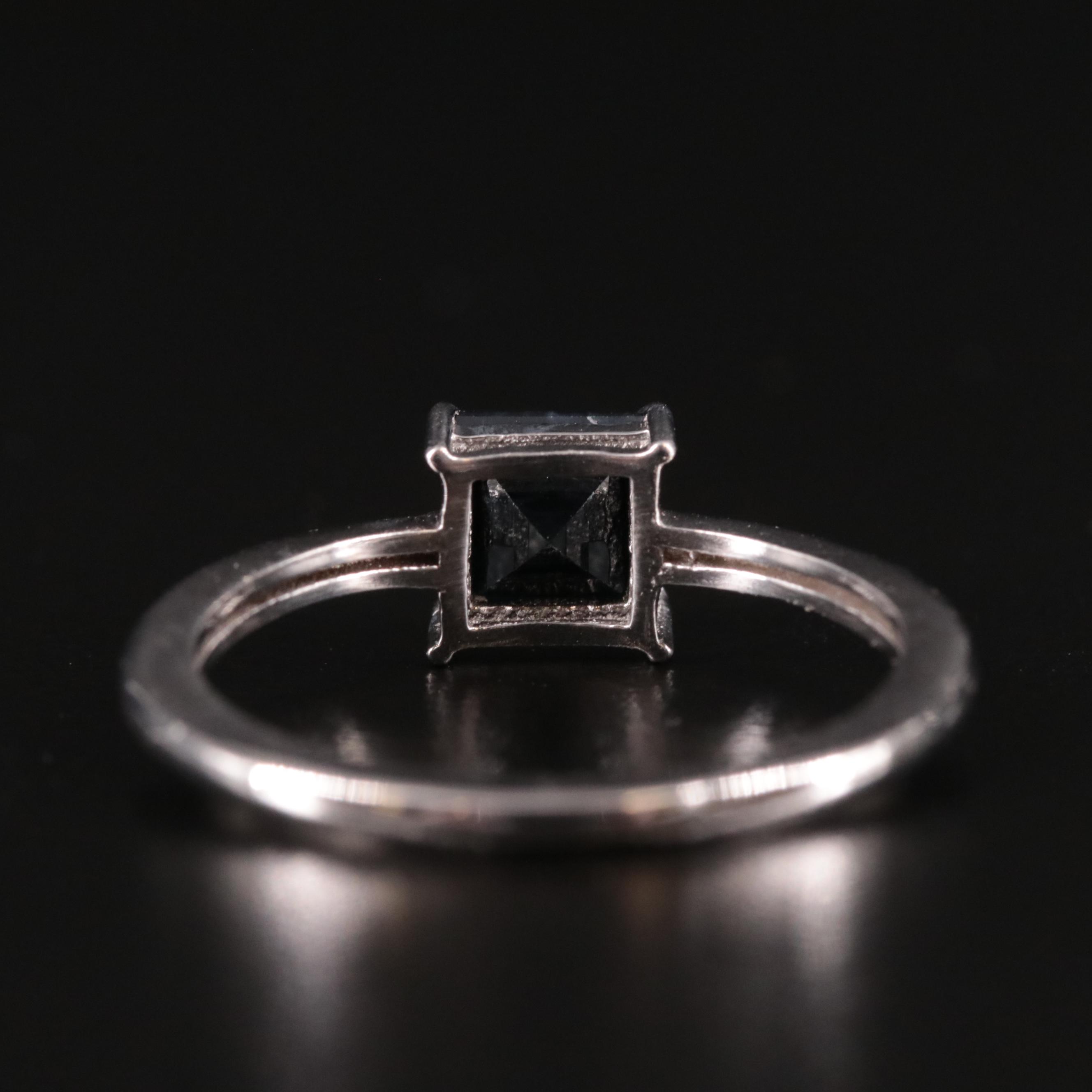 Sterling Sapphire Solitaire Ring