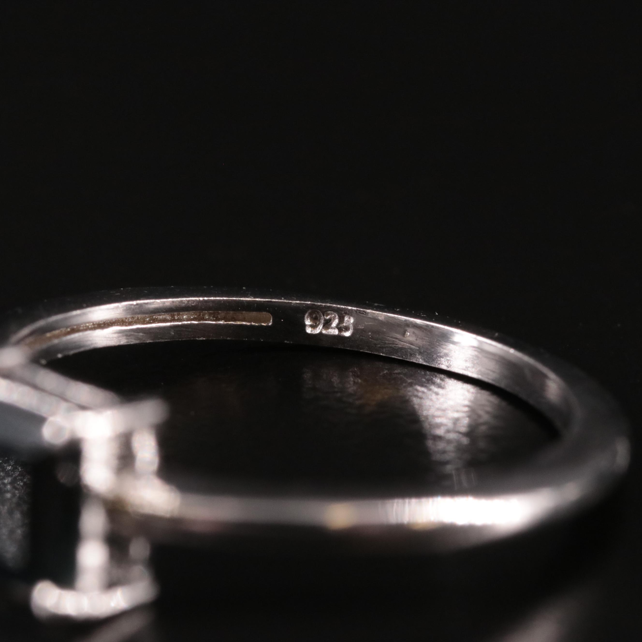 Sterling Sapphire Solitaire Ring