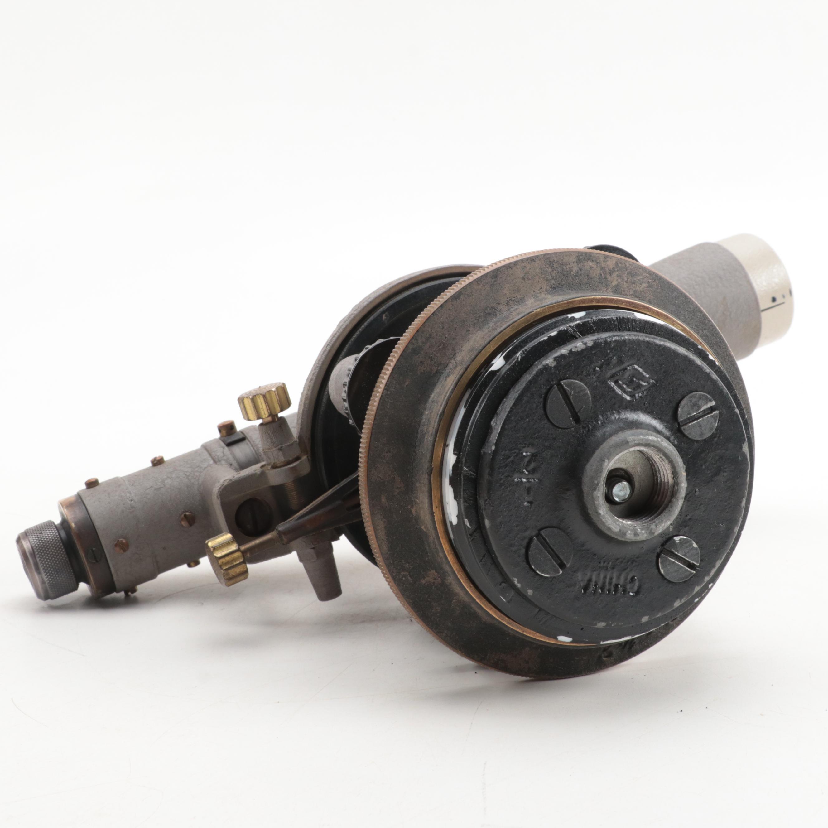 Craftsman Surveyor's Transit Telescope in Case, Mid-20th Century