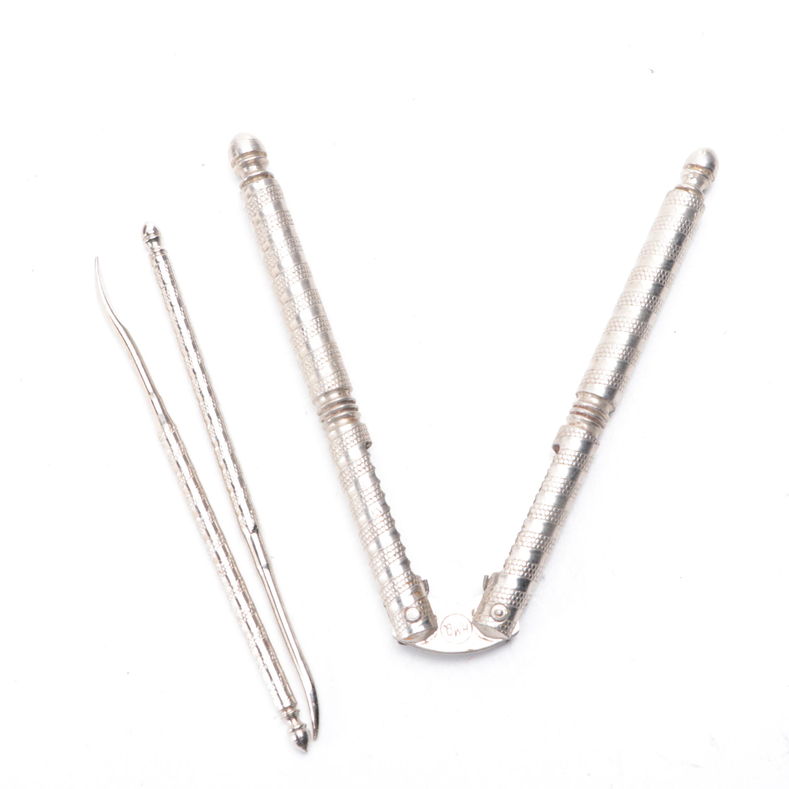 German Coin Inlaid Keg Bank, Vase, Stein and Pilsner with Nut Cracker Set