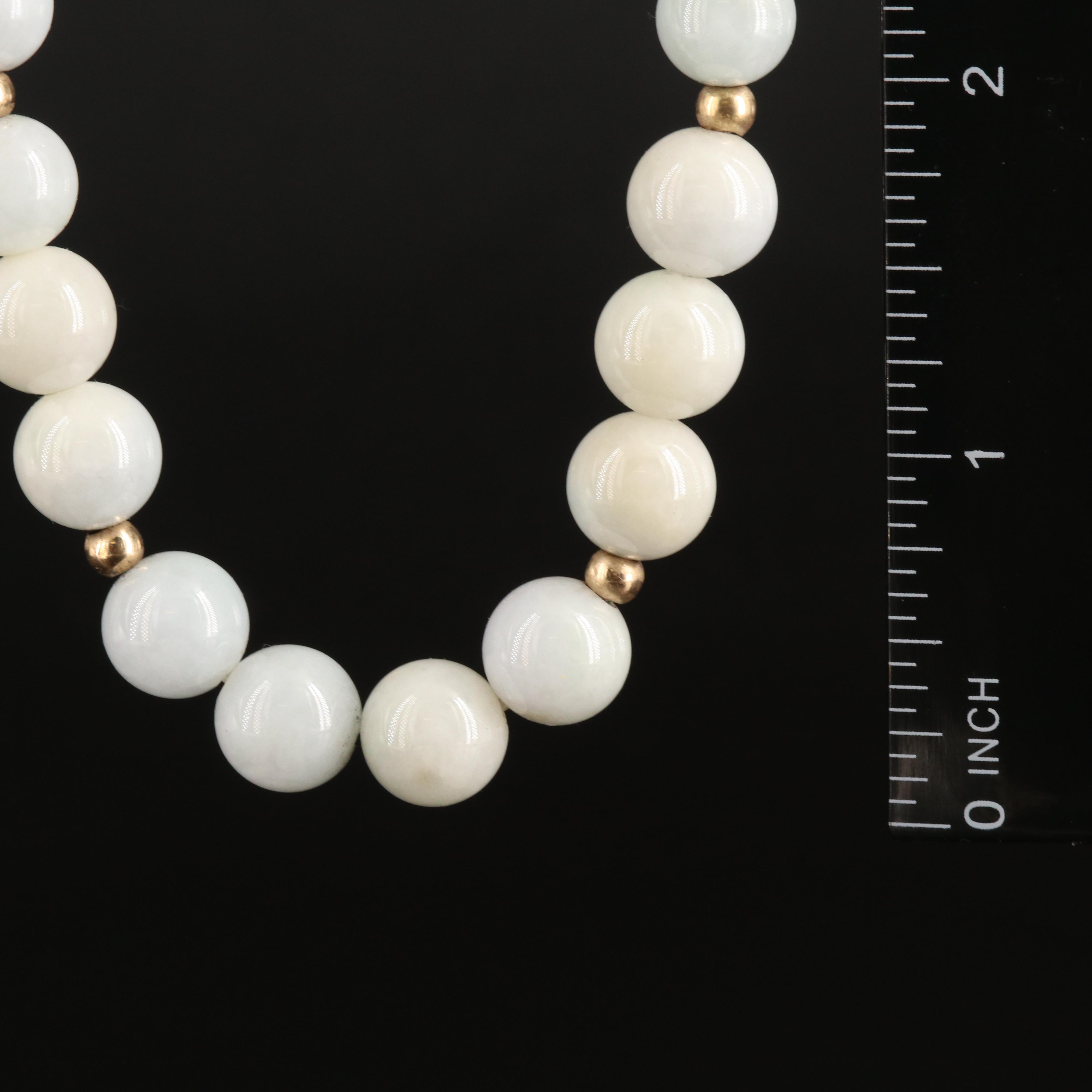 14K Jadeite Beaded Necklace