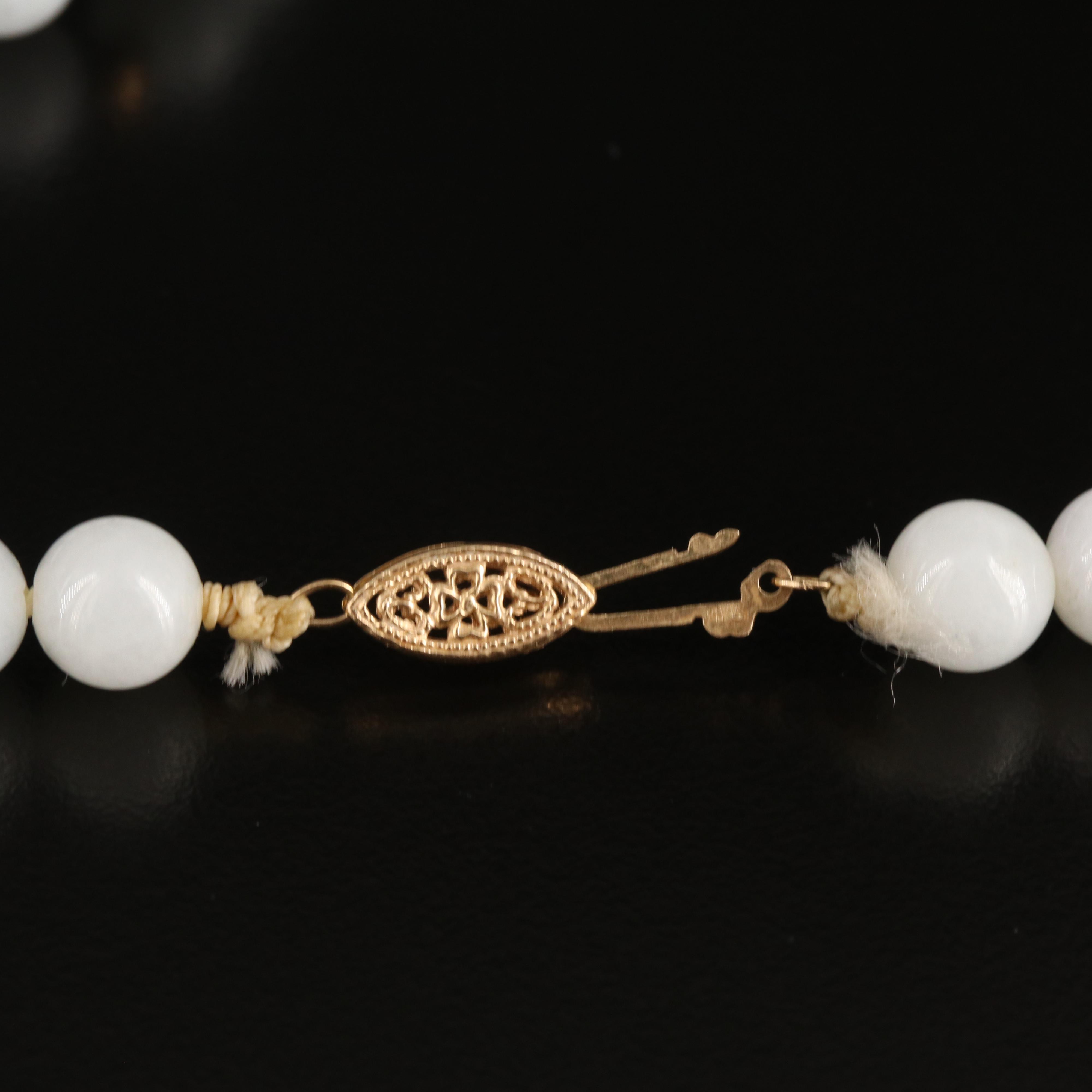 14K Jadeite Beaded Necklace