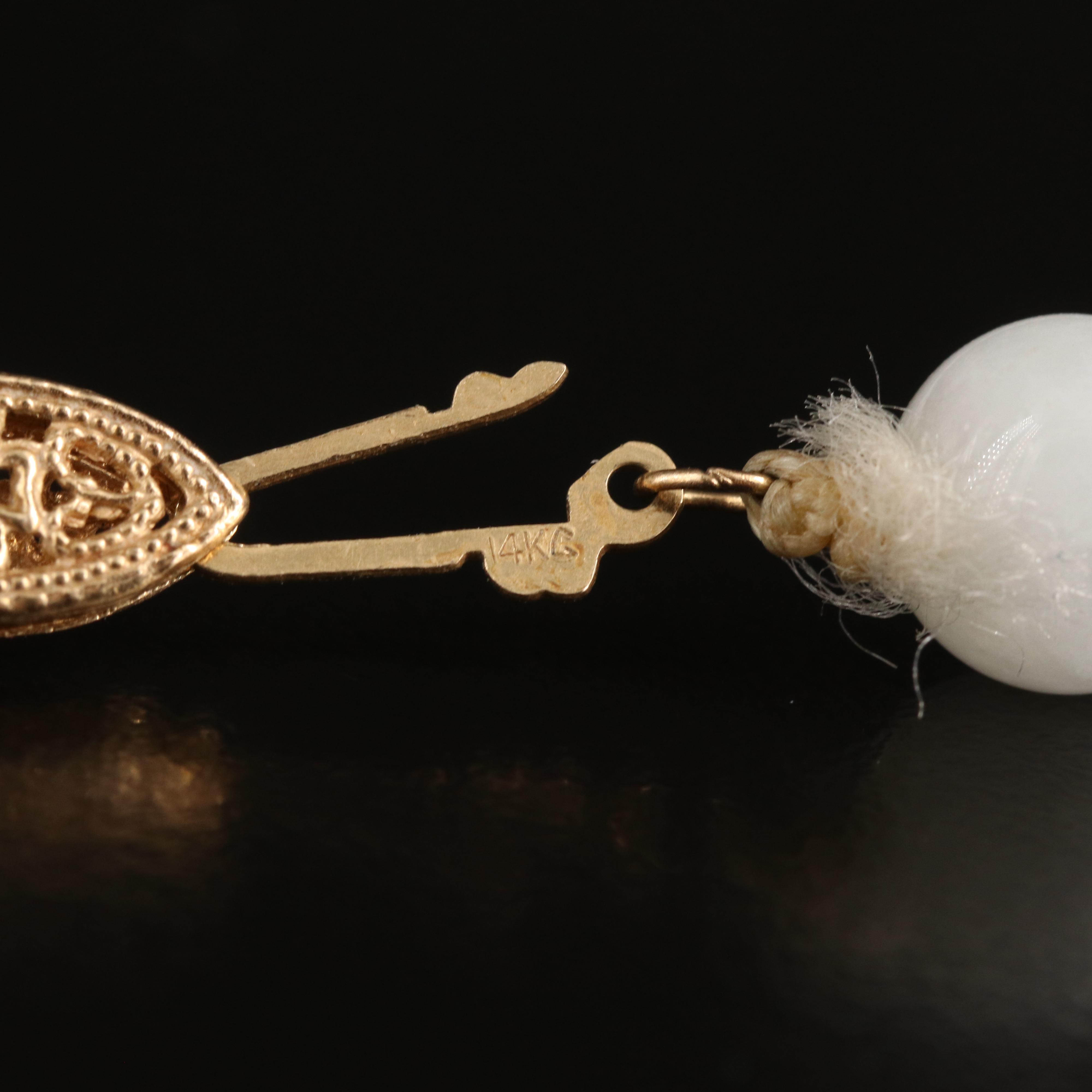 14K Jadeite Beaded Necklace