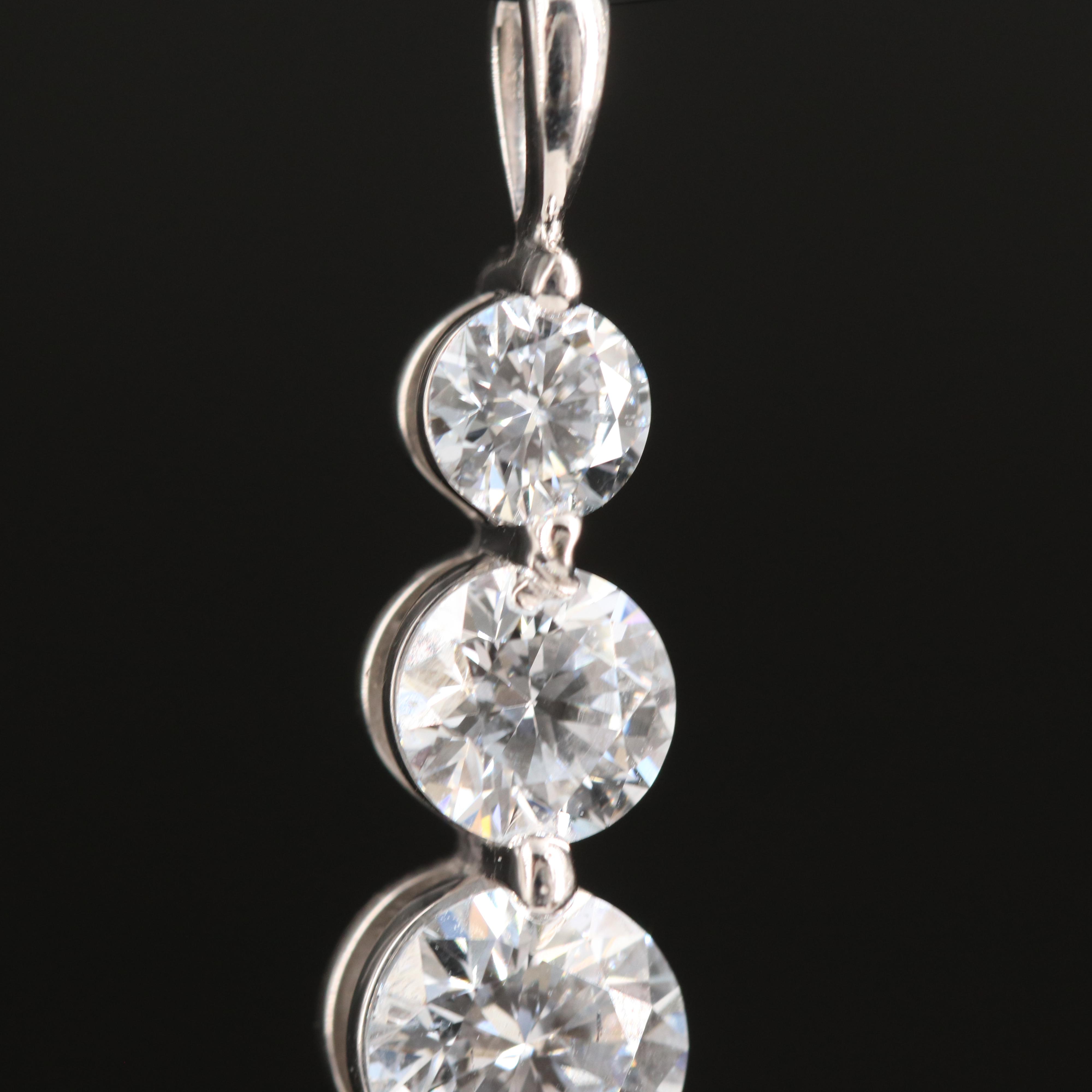 14K 1.53 CTW Lab Grown Diamond Graduated Pendant