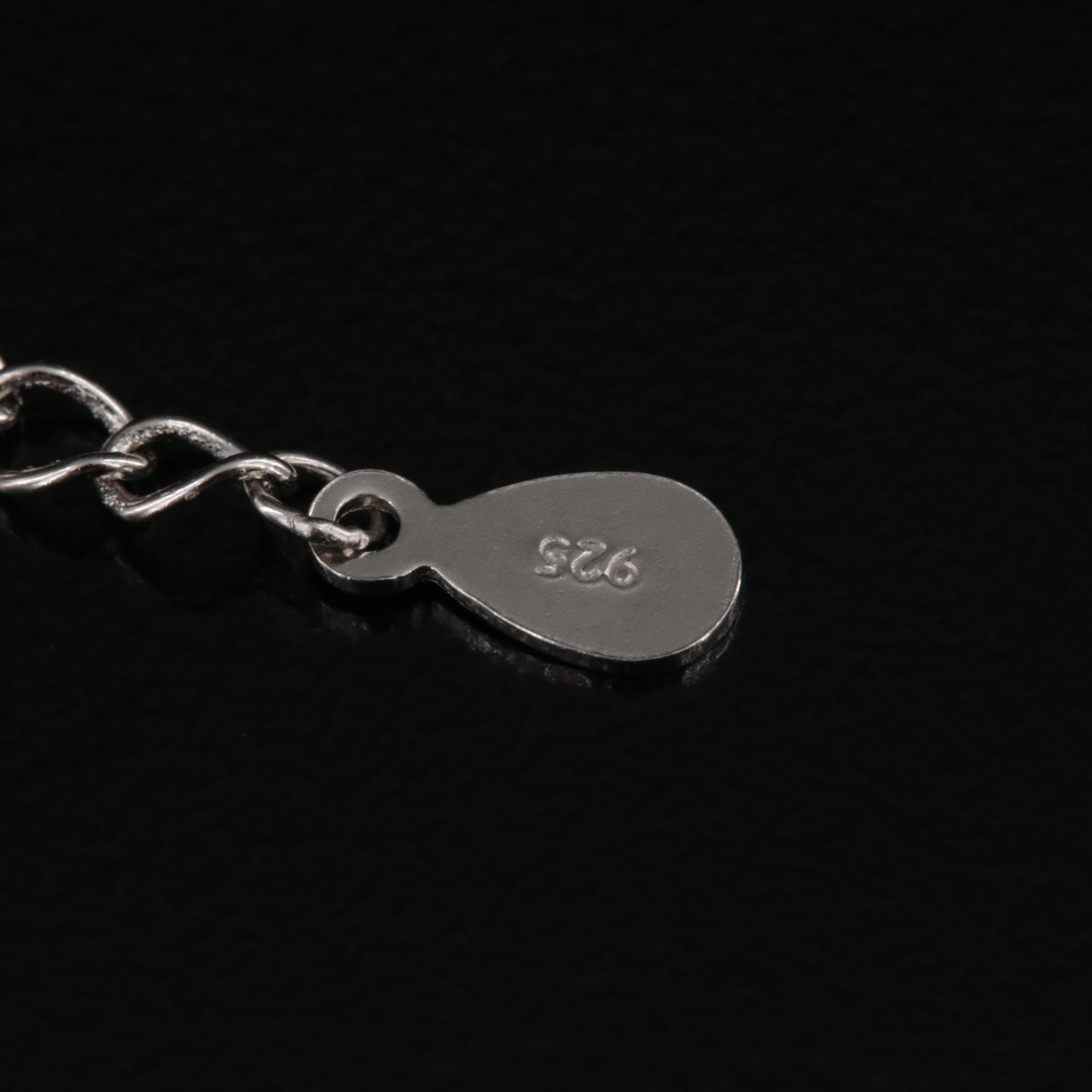 Sterling Sapphire and Cubic Zirconia Necklace