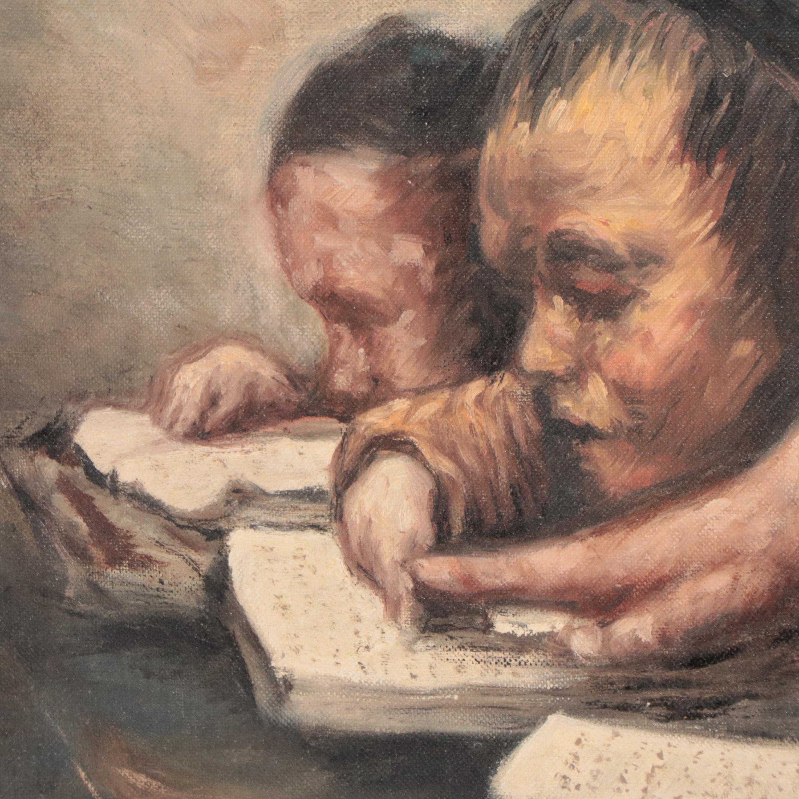 Edwin Weinstock Oil Painting "Yeshivah"