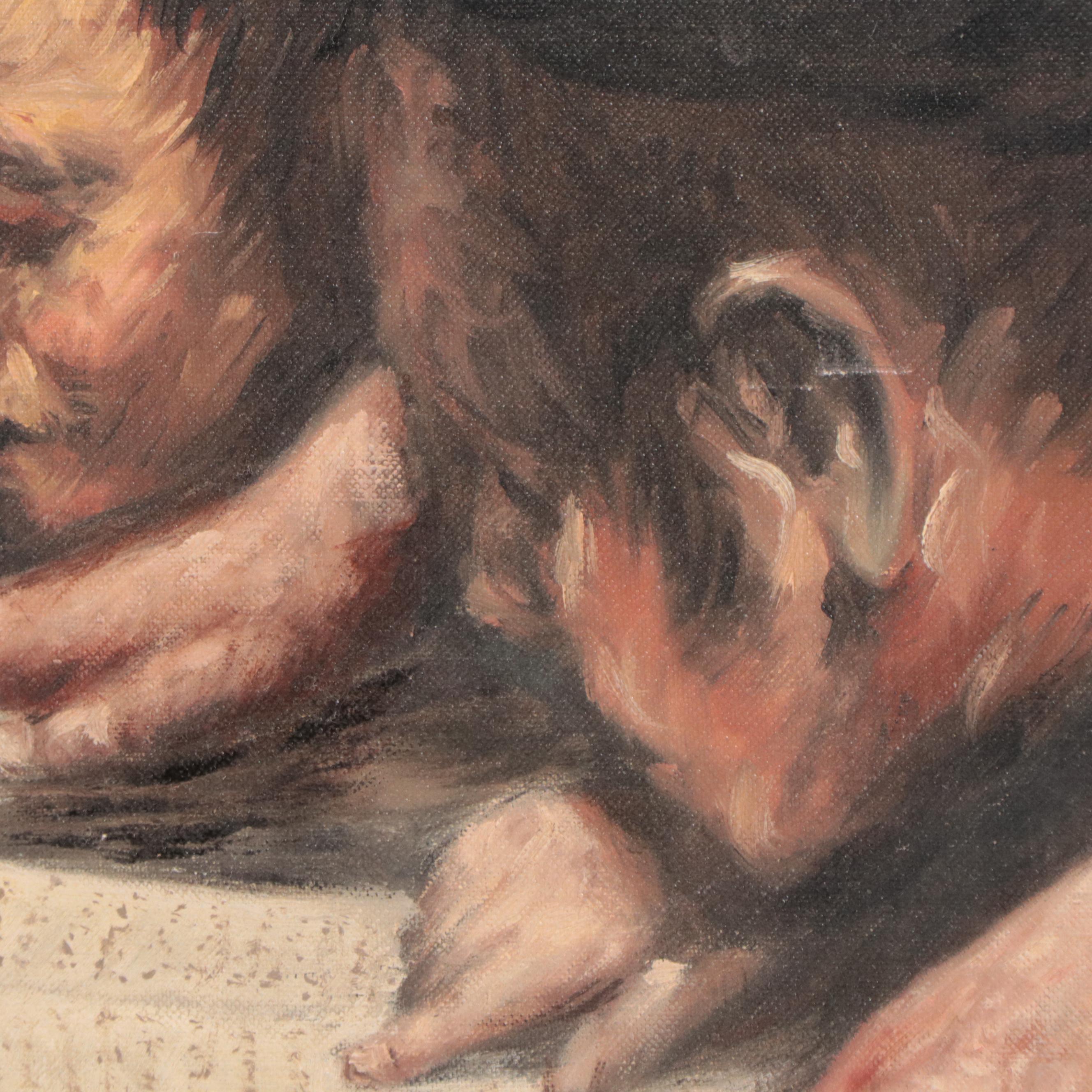 Edwin Weinstock Oil Painting "Yeshivah"