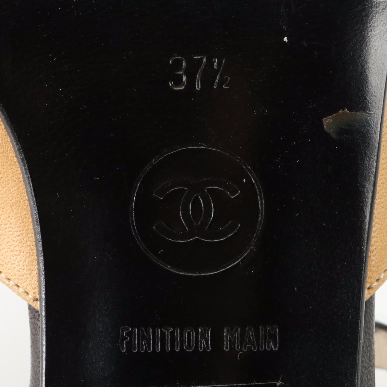 Chanel Pointy Cap-Toe Ankle-Strap Heels in Bicolor Leather