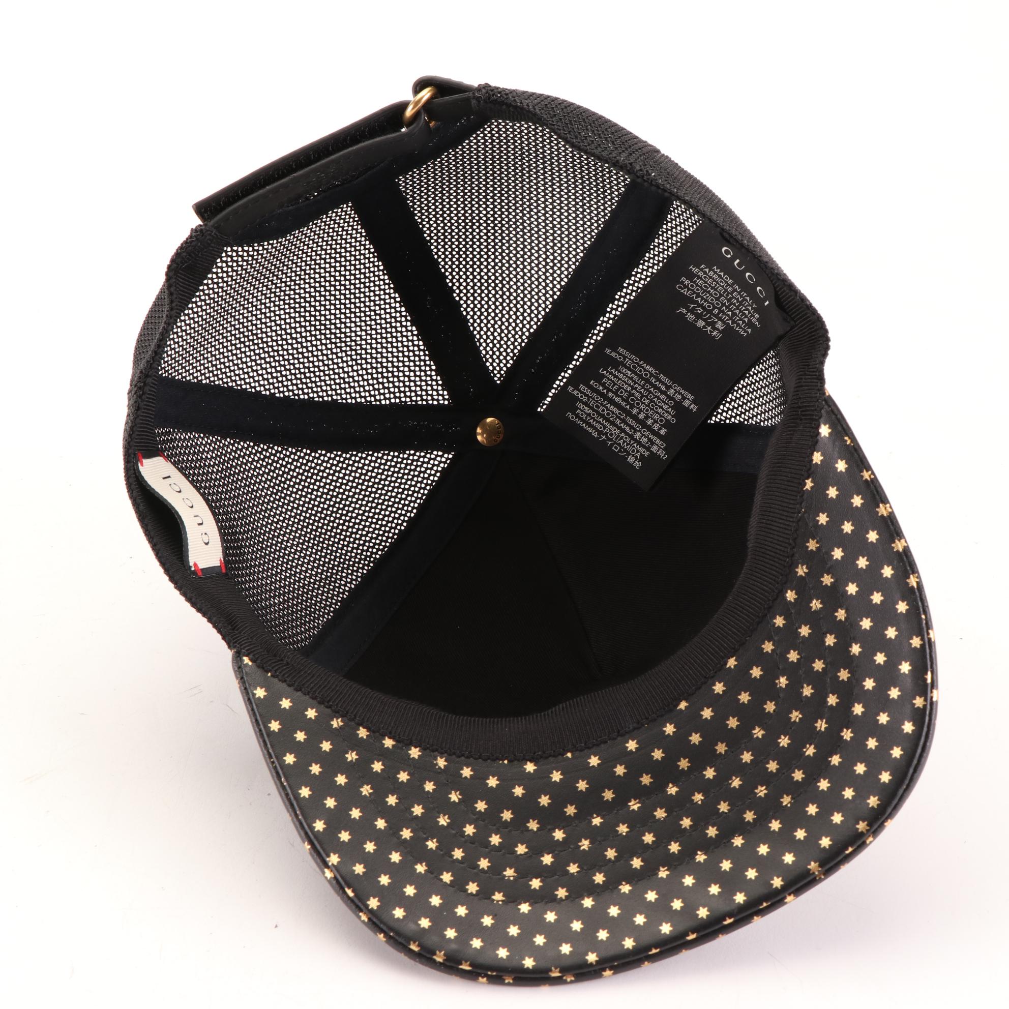 Gucci Guccy Baseball Cap in Printed Leather and Mesh