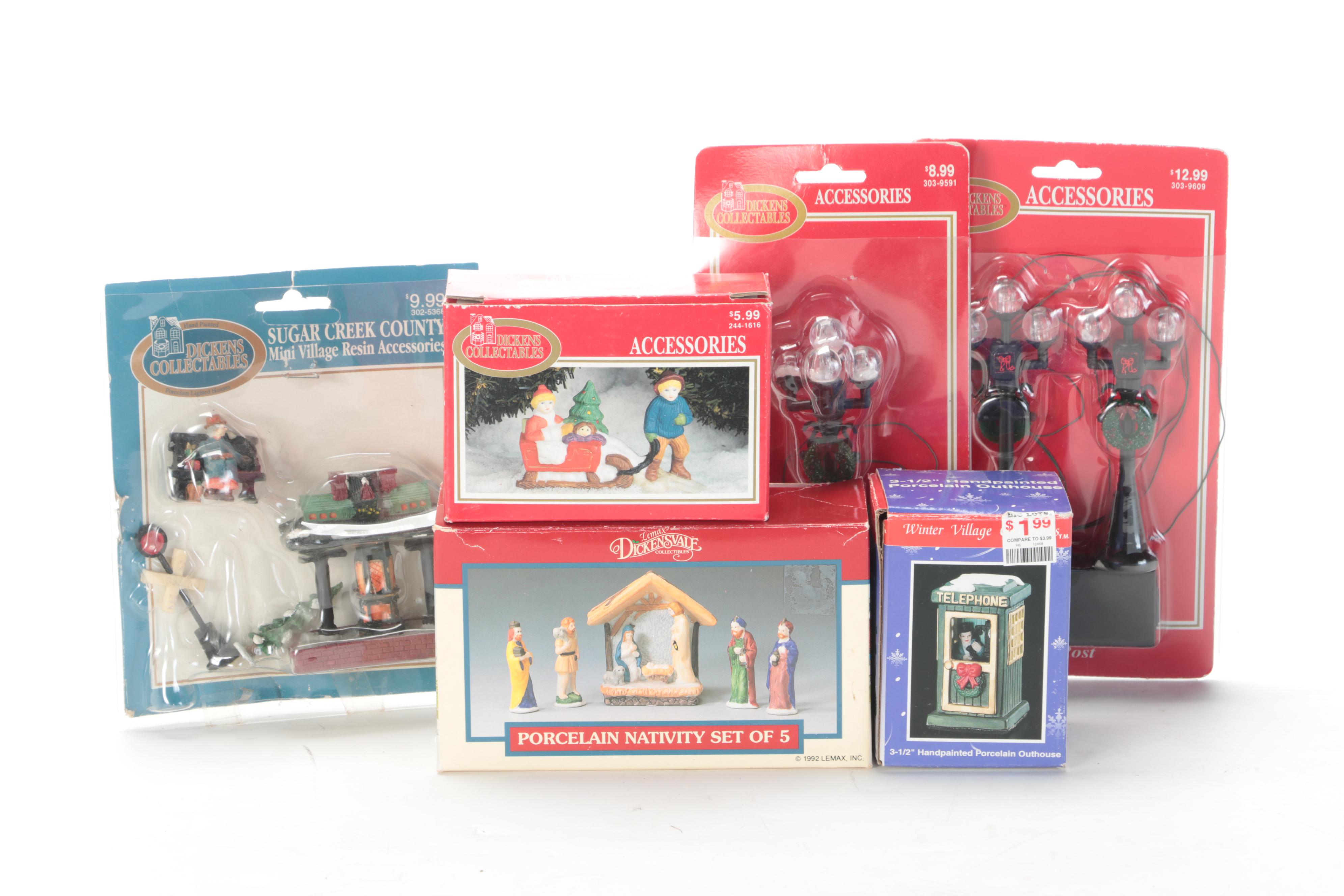 American Village Scene with Other Porcelain Houses and Accessories