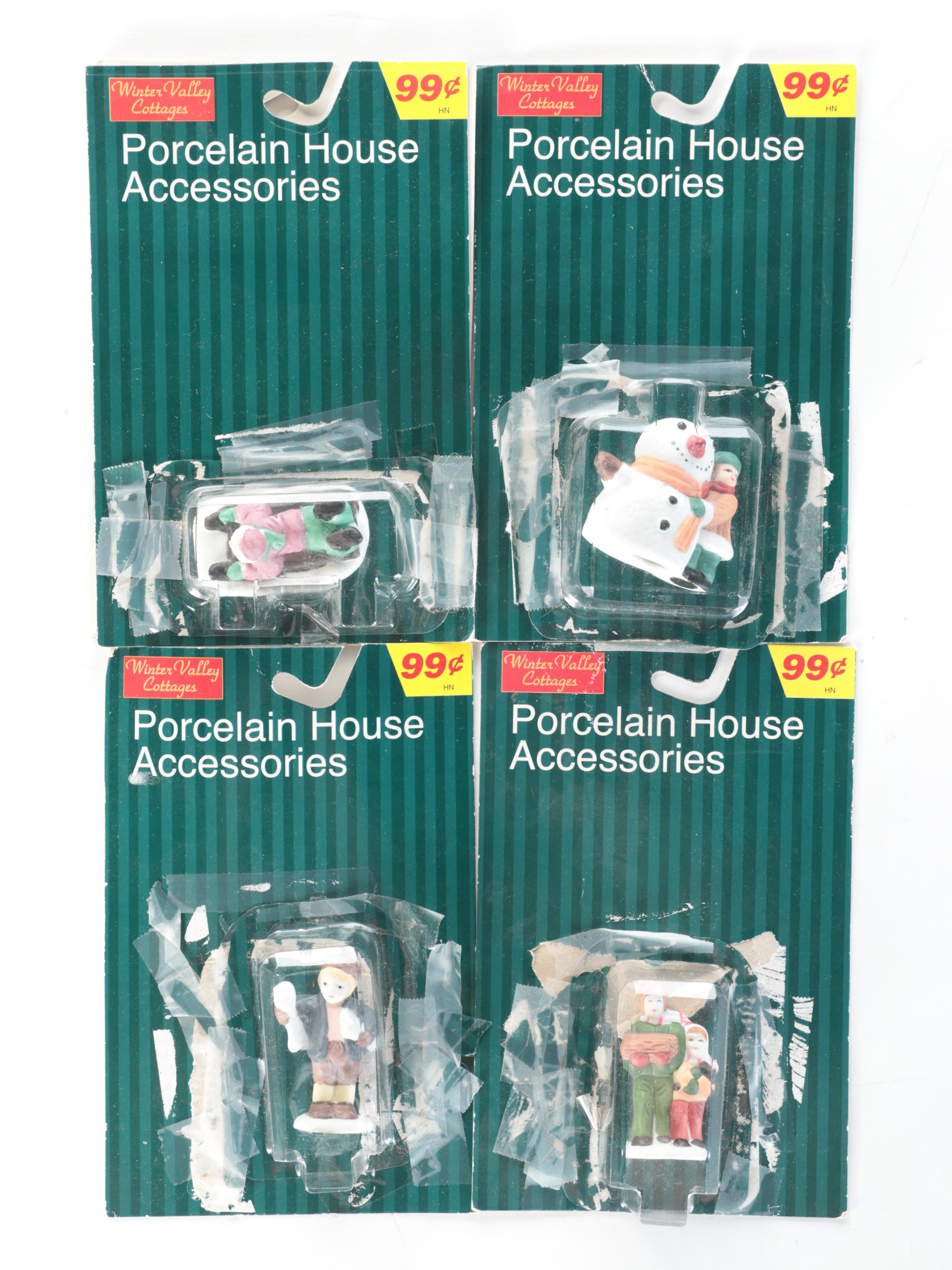 American Village Scene with Other Porcelain Houses and Accessories