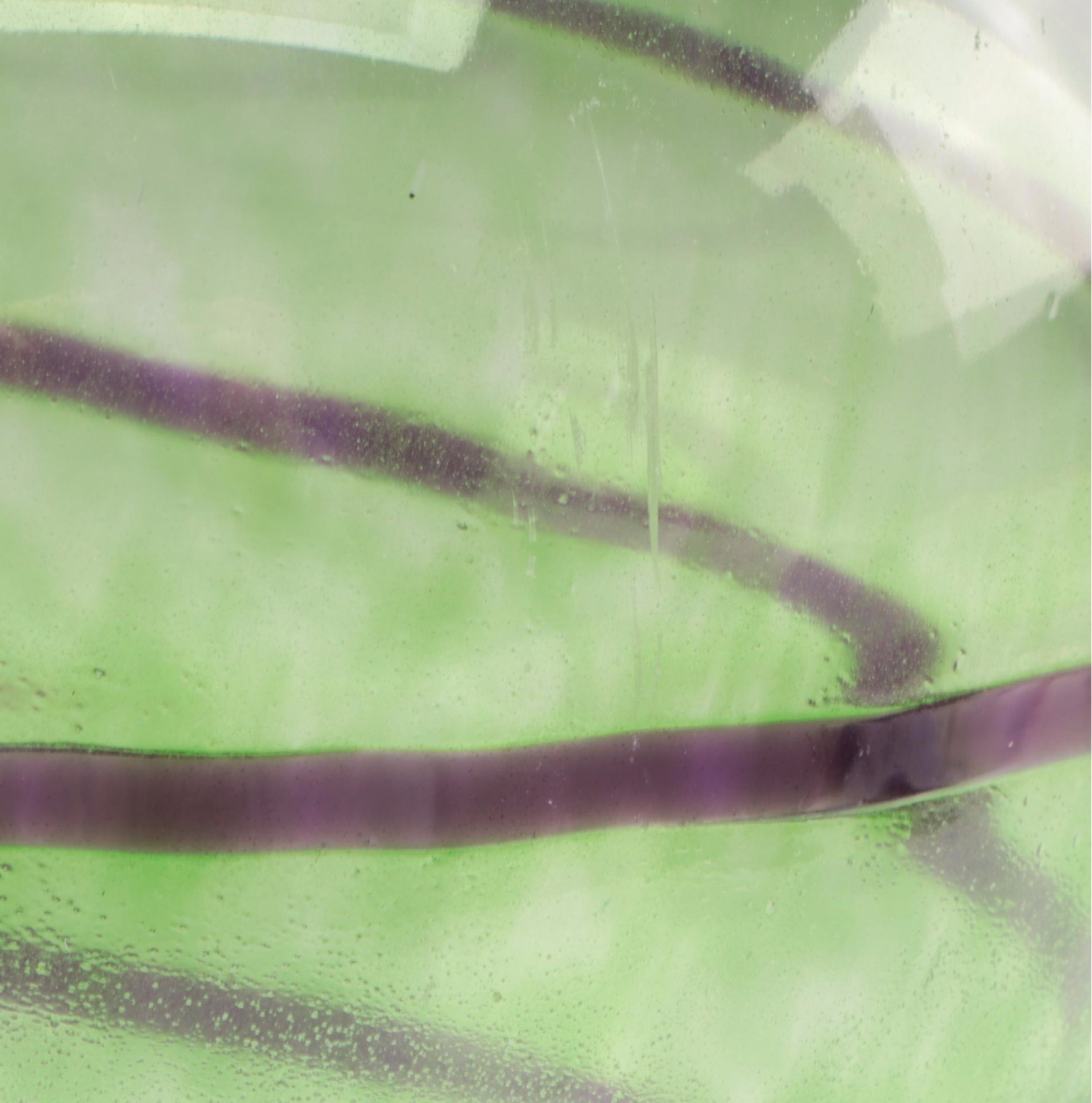 Gunnel Sahlin for Kosta Boda "Joy" Green Glass Bottle With Trailing, 1991