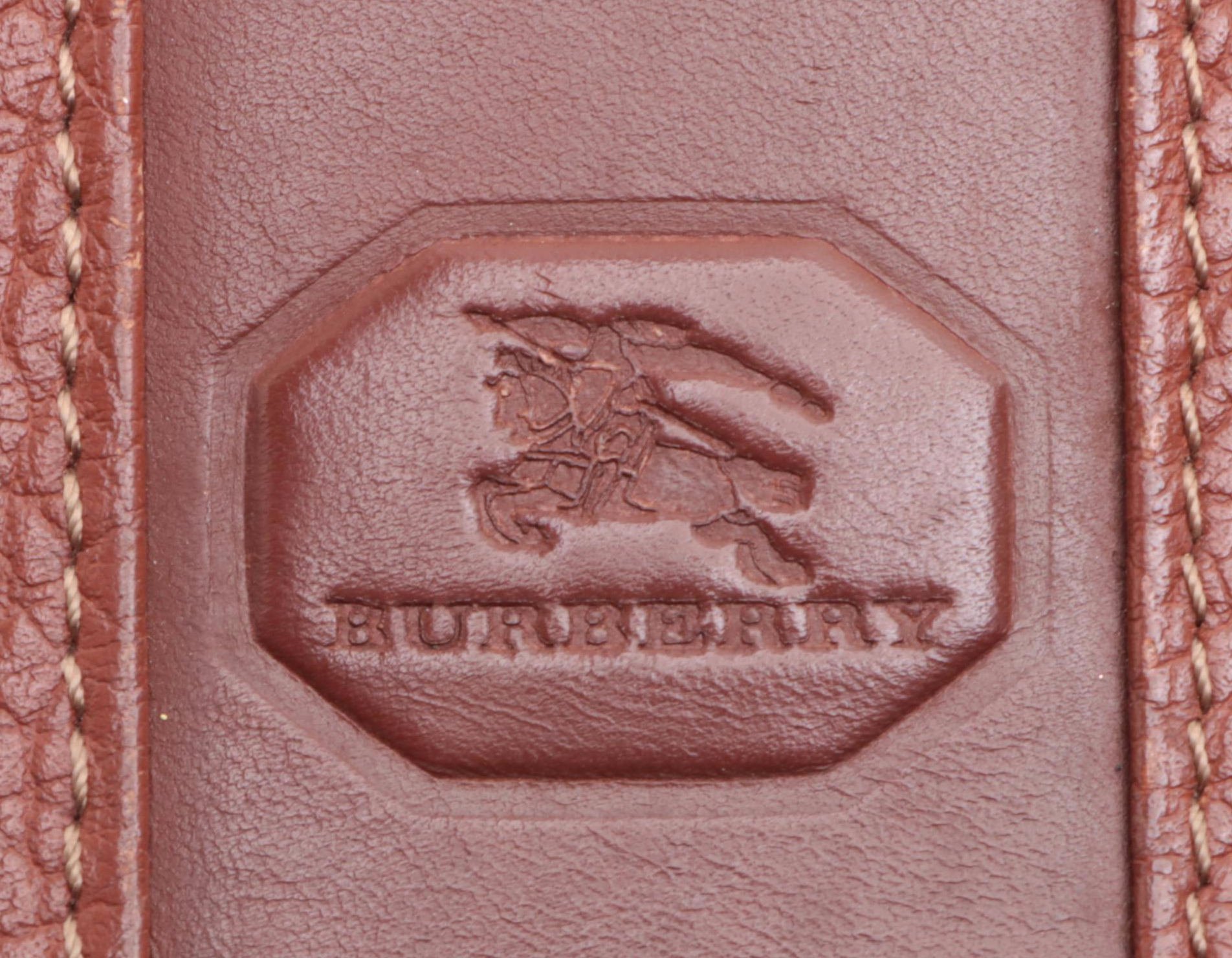 Burberry Slim Briefcase in Pebbled and Smooth Leather