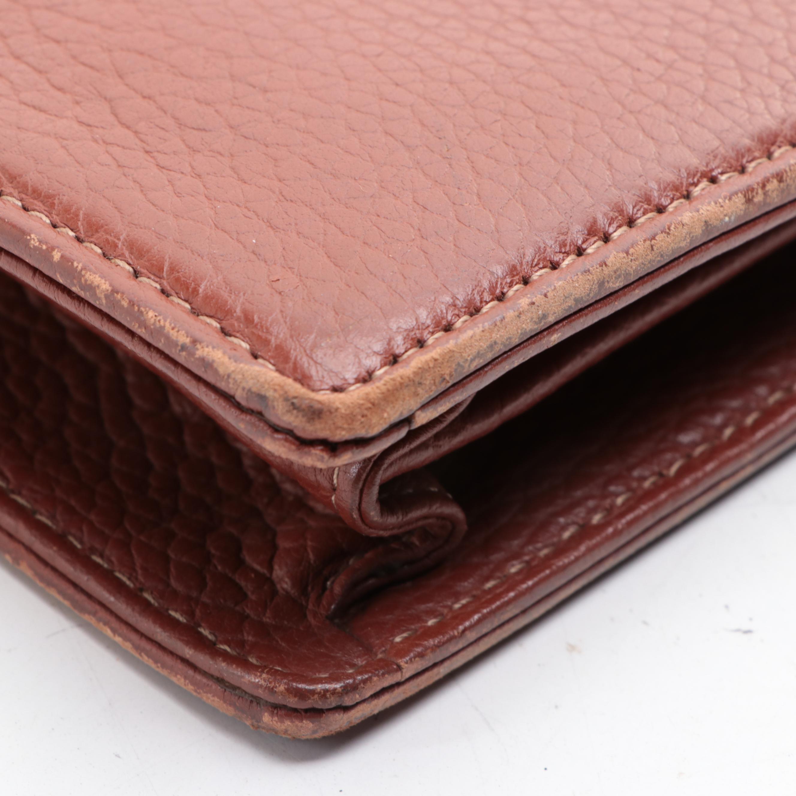 Burberry Slim Briefcase in Pebbled and Smooth Leather