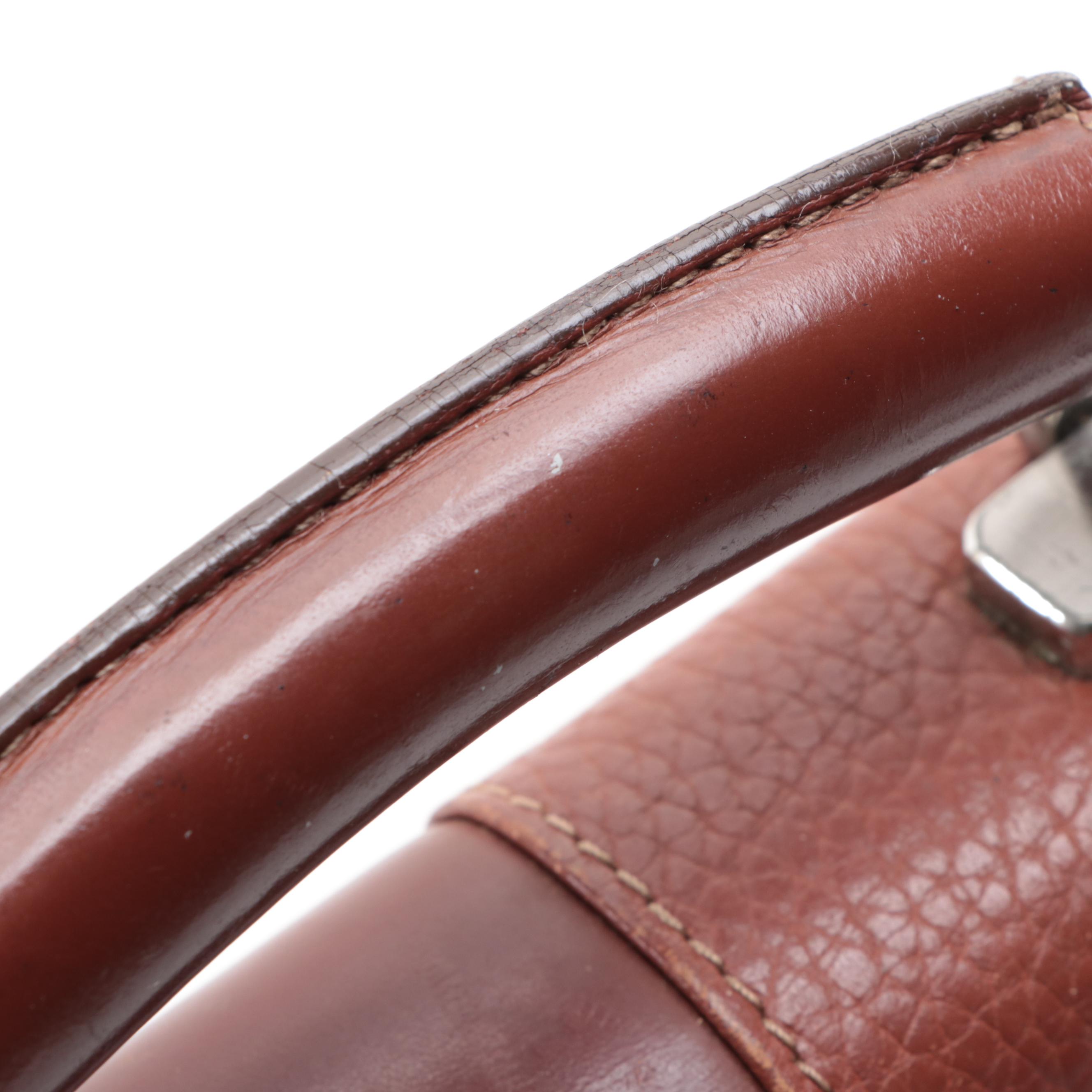 Burberry Slim Briefcase in Pebbled and Smooth Leather